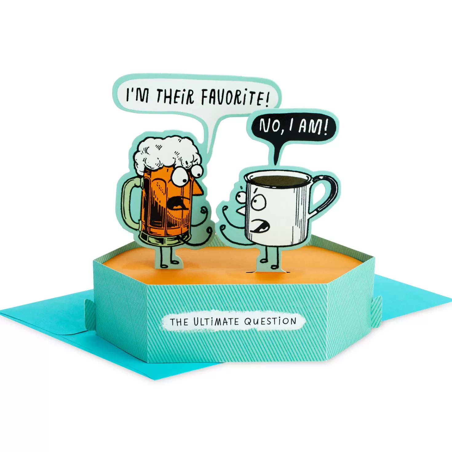 Birthday>Hallmark Beer Vs. Coffee Funny 3D Pop-Up Birthday Card