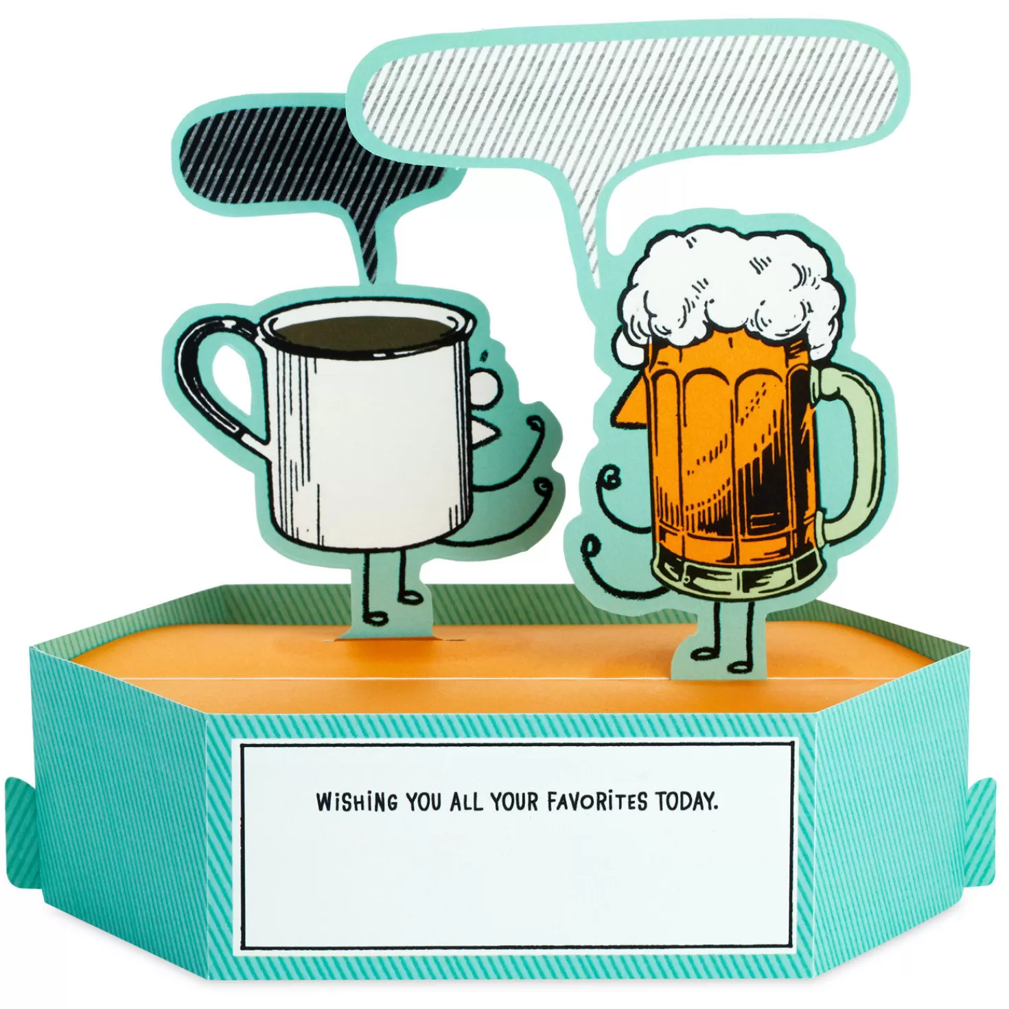 Birthday>Hallmark Beer Vs. Coffee Funny 3D Pop-Up Birthday Card
