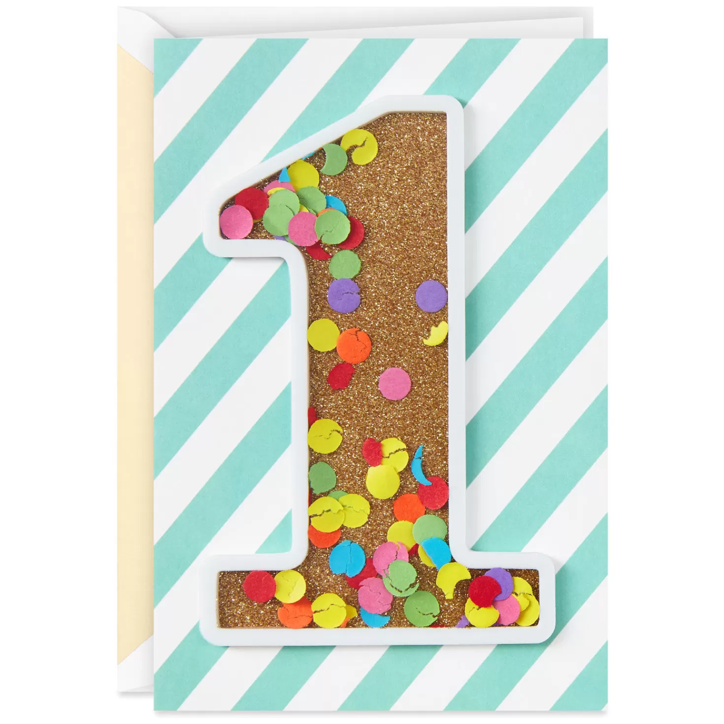 Birthday>Hallmark Being 1 Is Fun Confetti First Birthday Card
