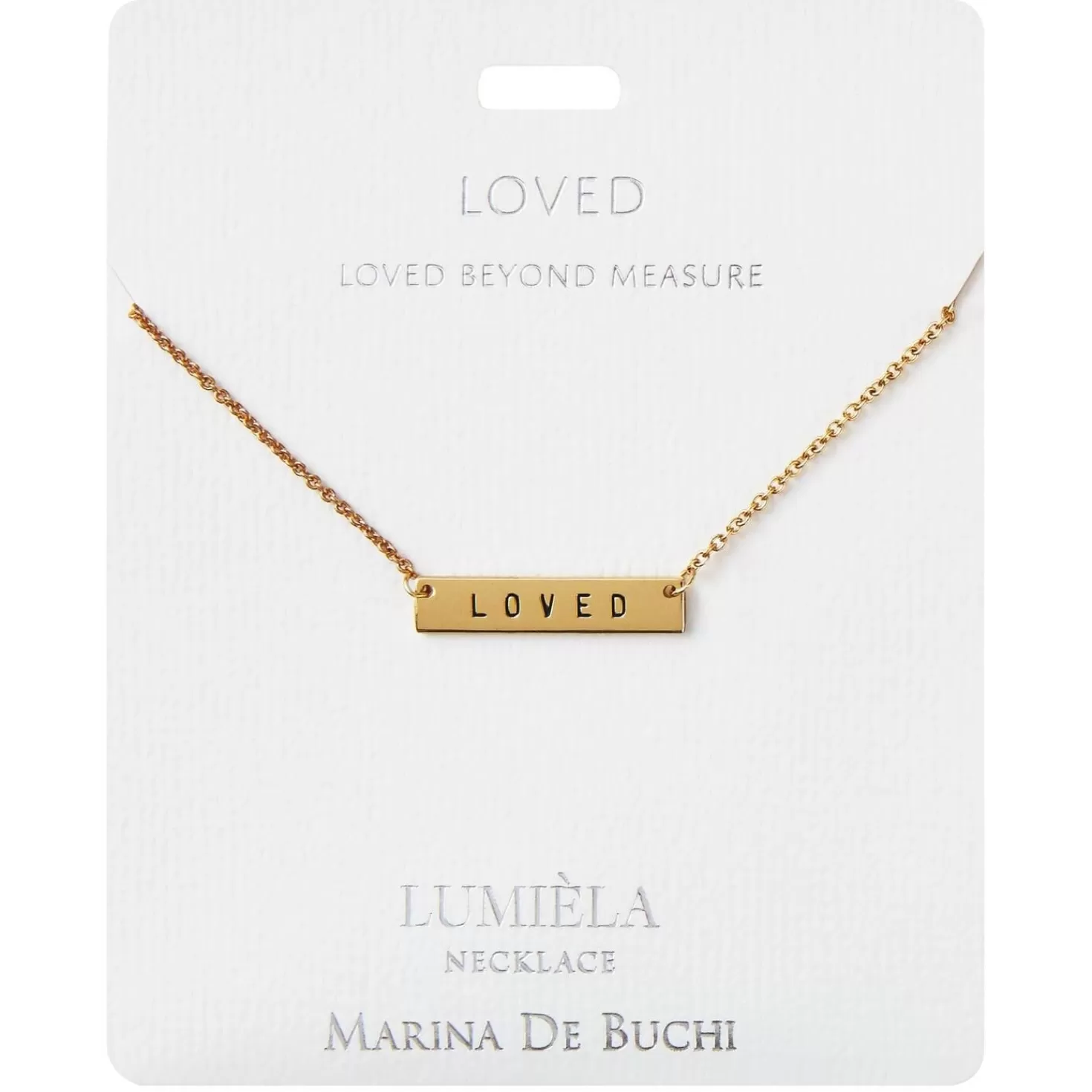 Online Beyond Measure Loved Bar Pendant Necklace, 20" Encouragement