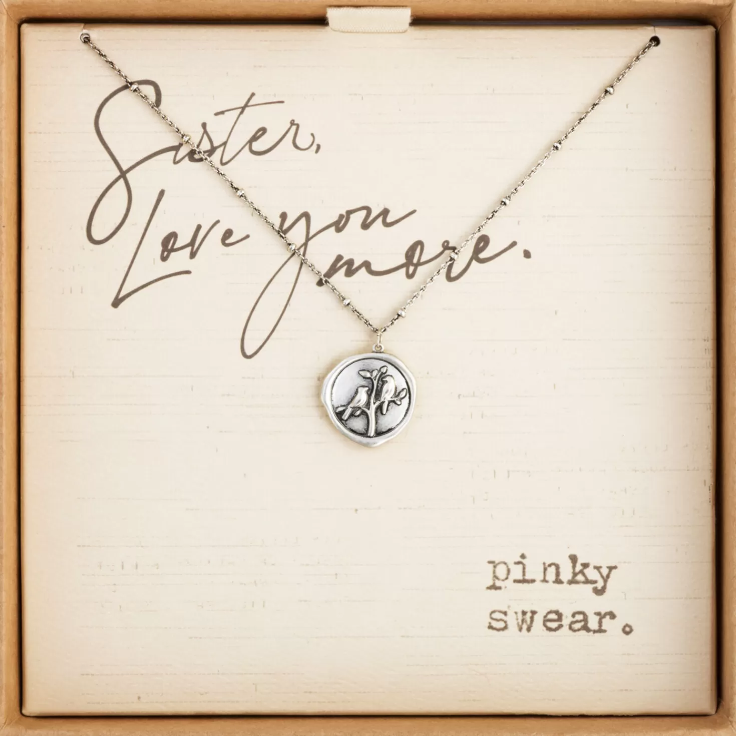Discount Birds Charm Dear You Sister Necklace, 17.5" Thank You