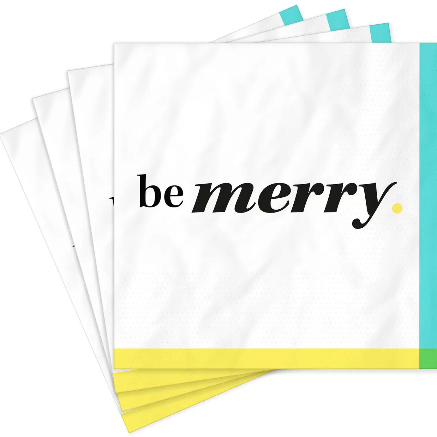 Flash Sale Black And White " Be Merry" Cocktail Napkins, Set Of 16 Graduation