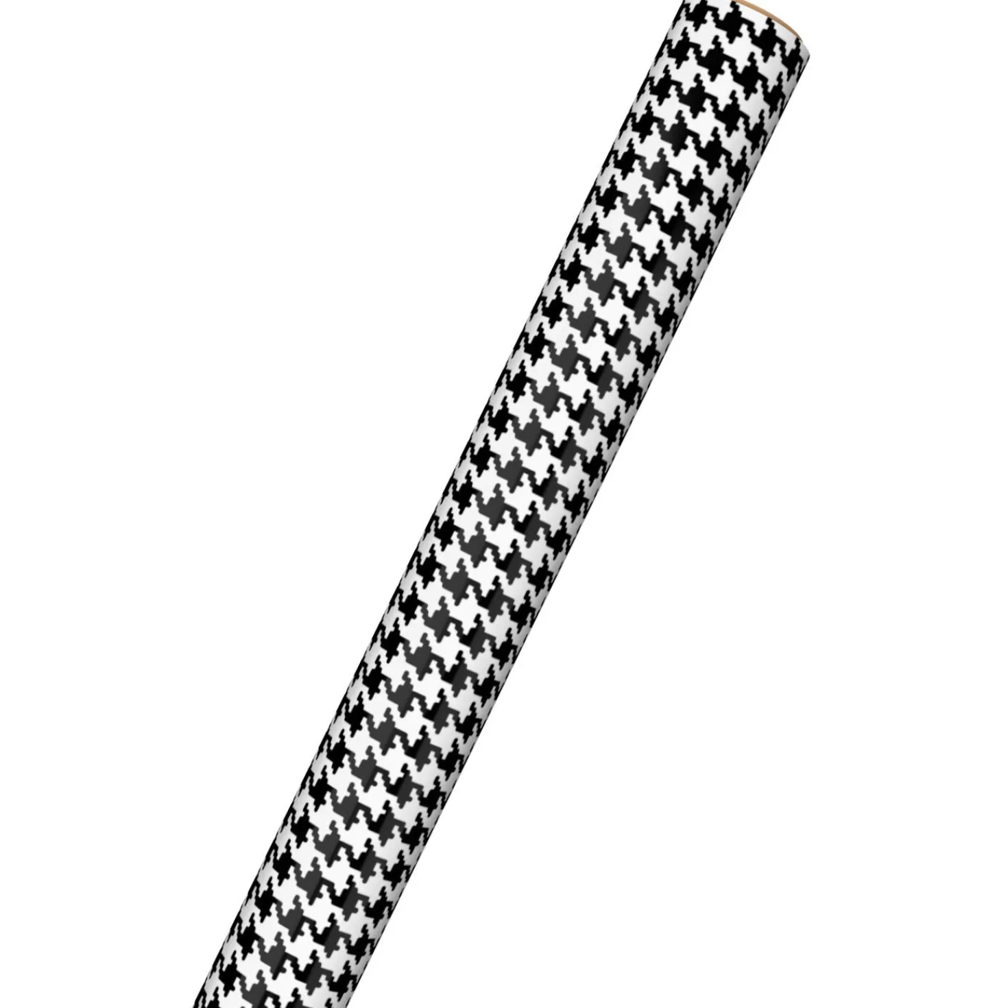 Halloween (10/31)>Hallmark Black And White Houndstooth Pattern Wrapping Paper, 20 Sq. Ft.