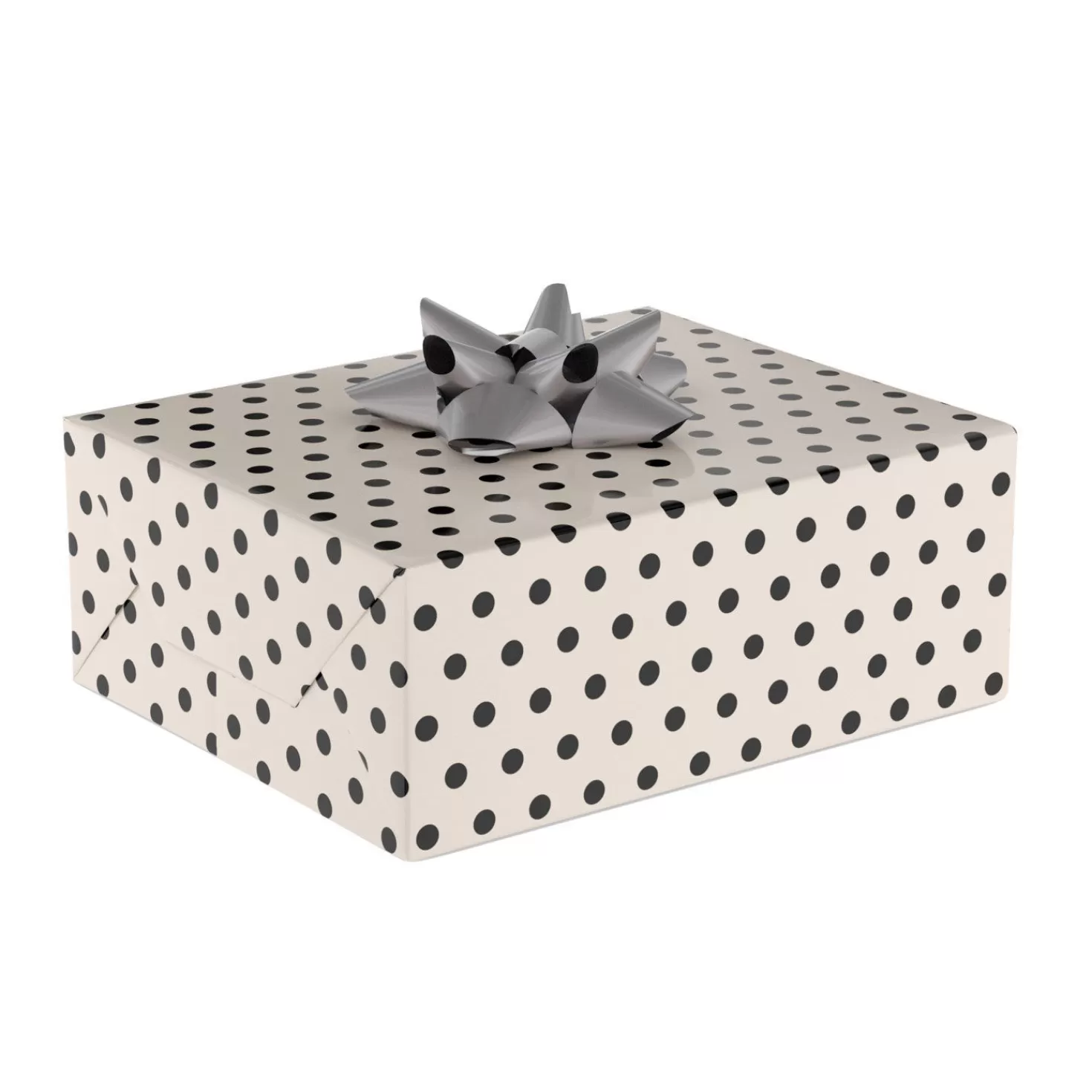 Birthday>Hallmark Black Dots On Ivory Wrapping Paper, 20 Sq. Ft.