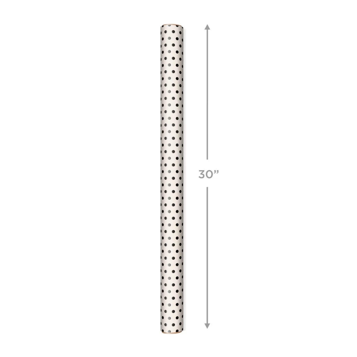 Birthday>Hallmark Black Dots On Ivory Wrapping Paper, 20 Sq. Ft.