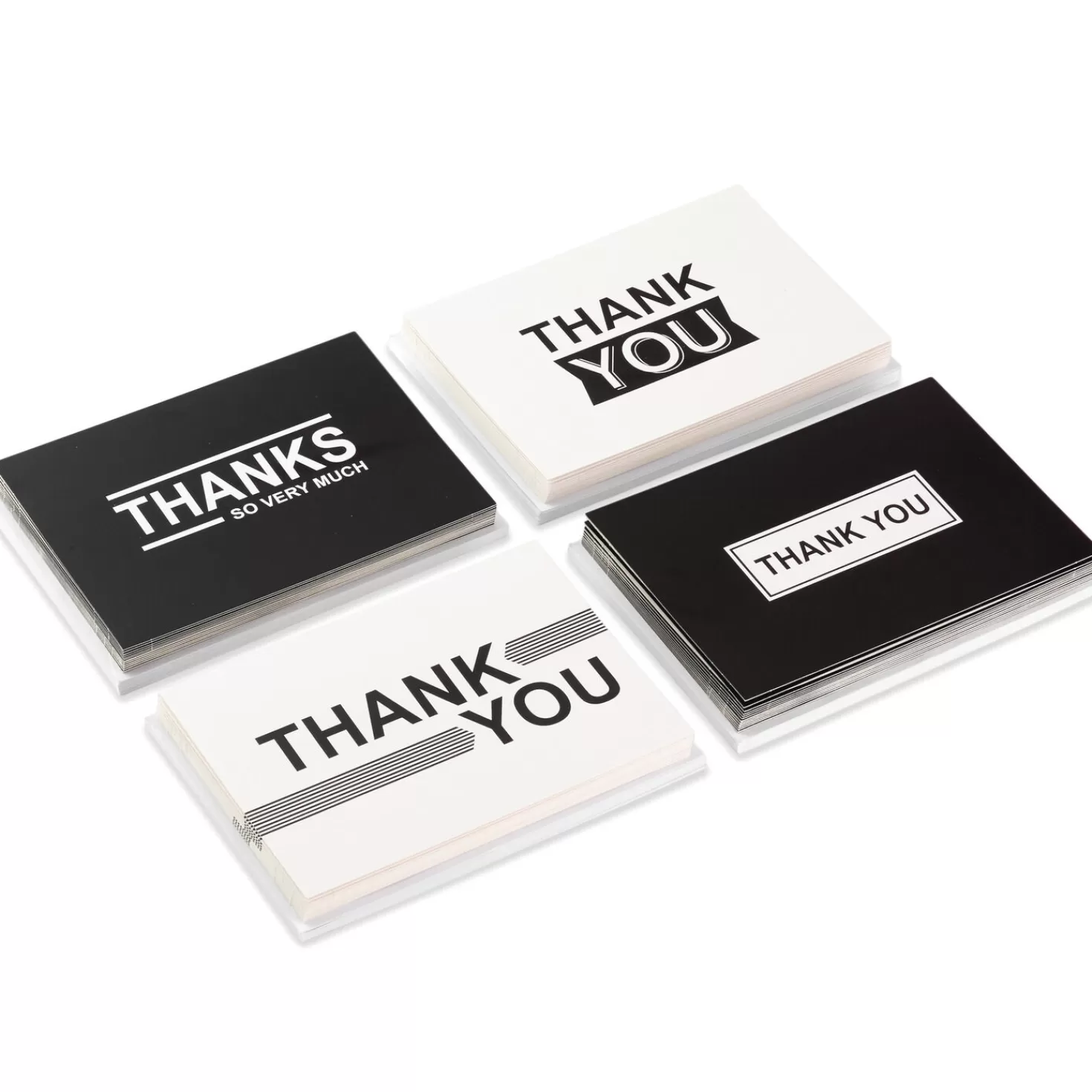 Store Black-And-White Assorted Blank Thank-You Notes, Pack Of 48 Thank You