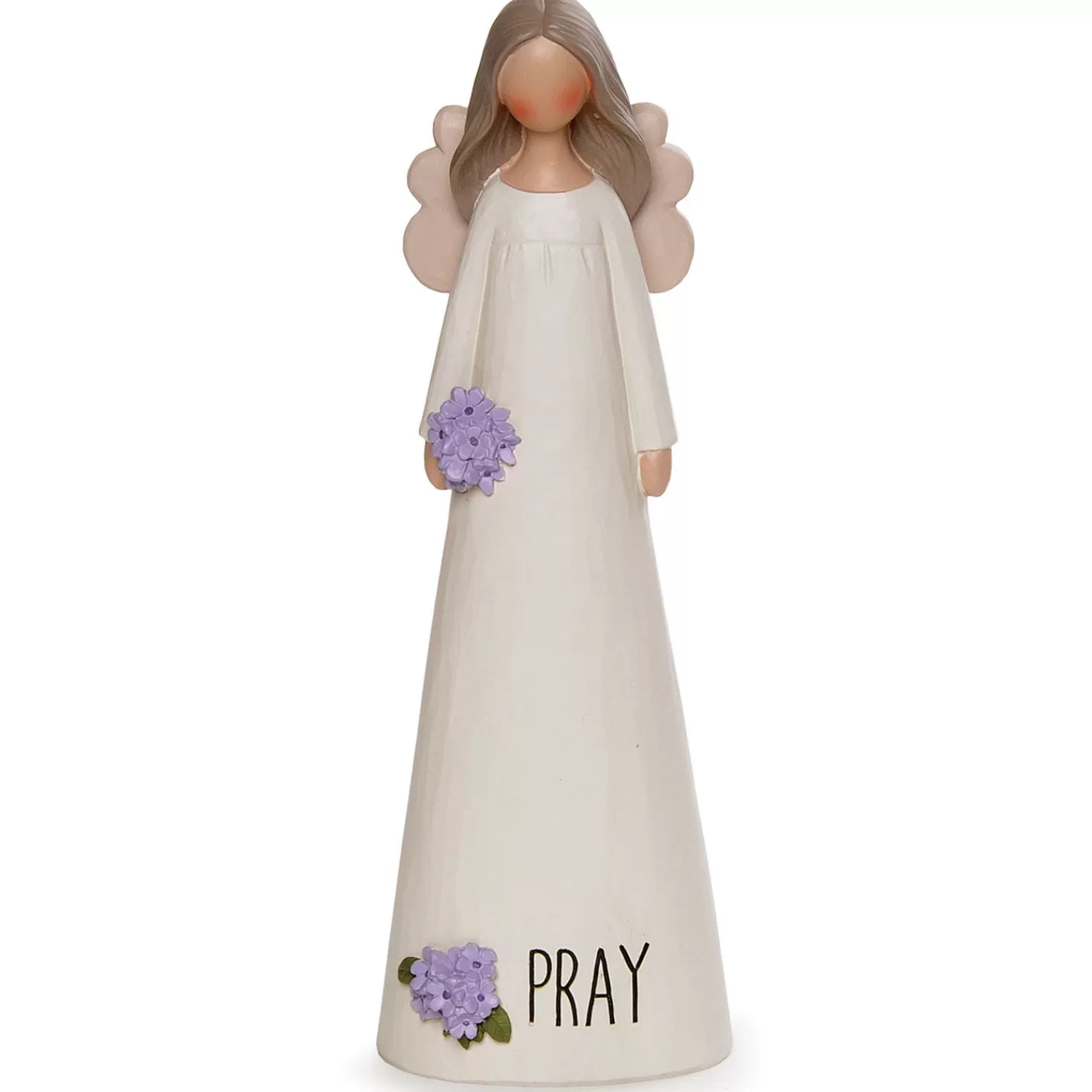 Shop Blossom Bucket Pray Angel With Purple Flowers, 7.25" Encouragement