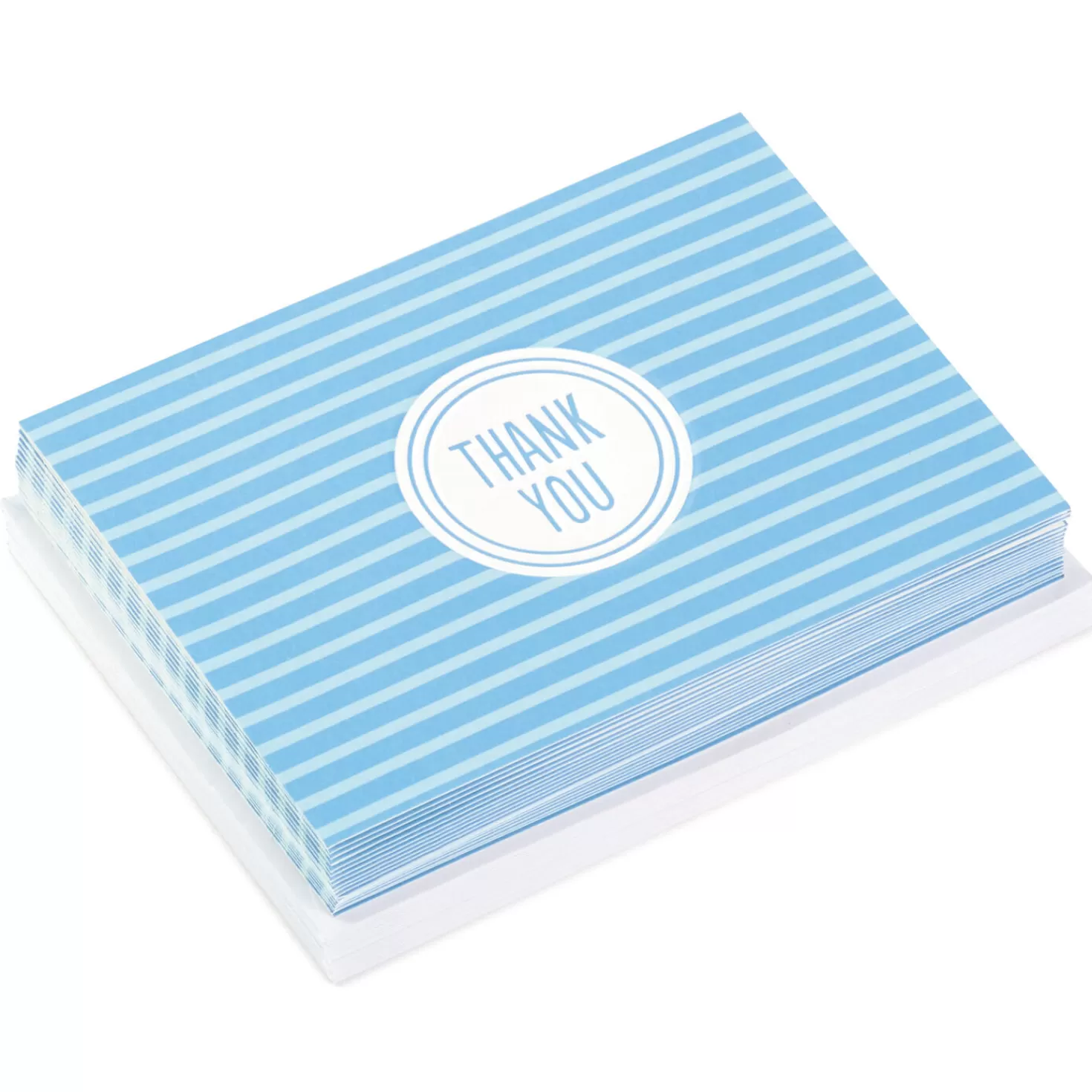Flash Sale Blue Stripe Blank Thank-You Notes, Pack Of 20 Thank You