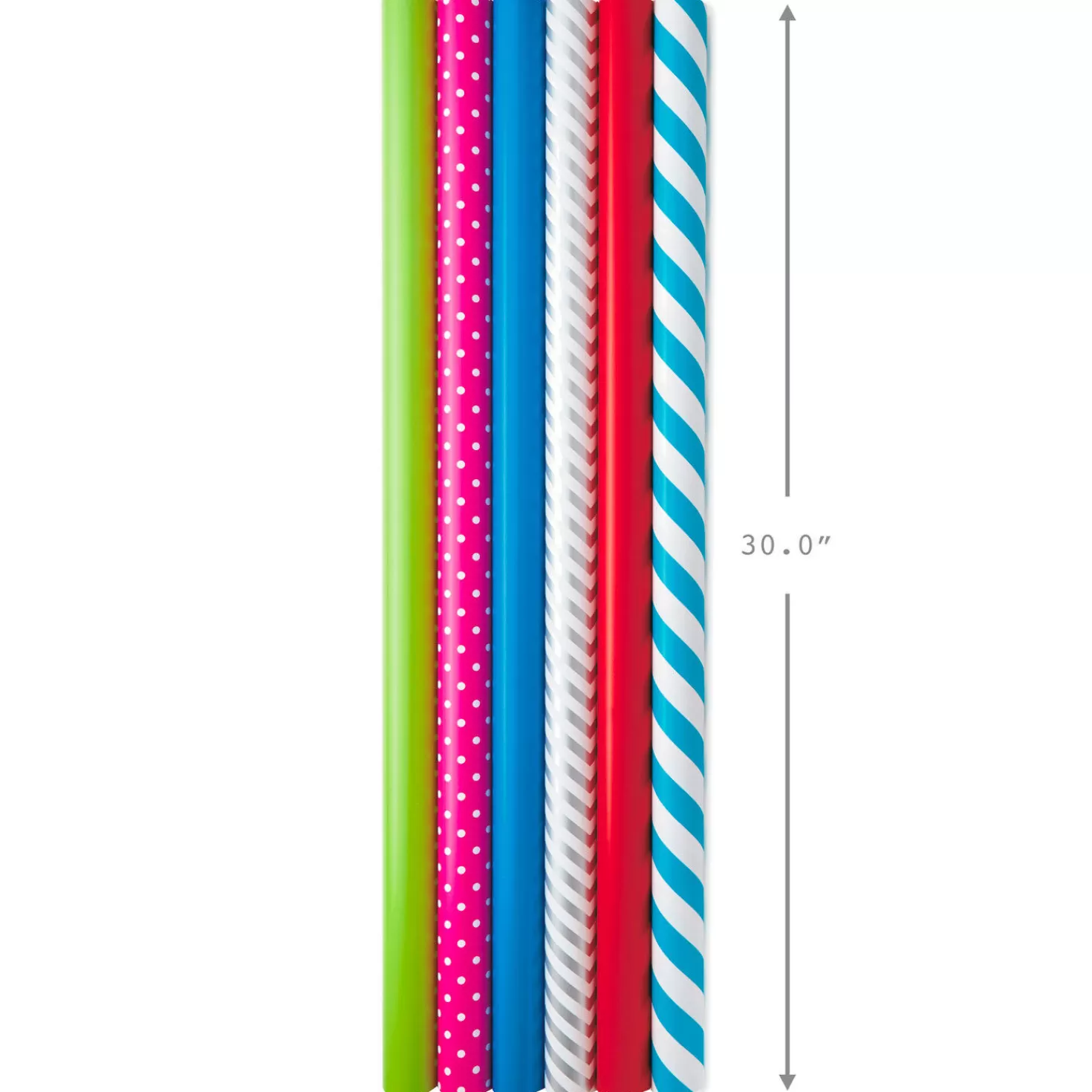 Baby>Hallmark Bright And Bold 6-Pack Wrapping Paper, 180 Sq. Ft. Total