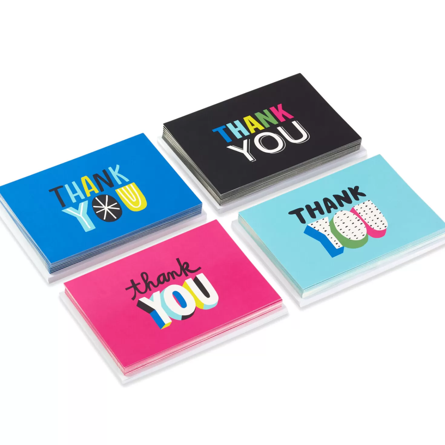 Online Bright And Colorful Assorted Blank Thank-You Notes, Pack Of 48 Thank You