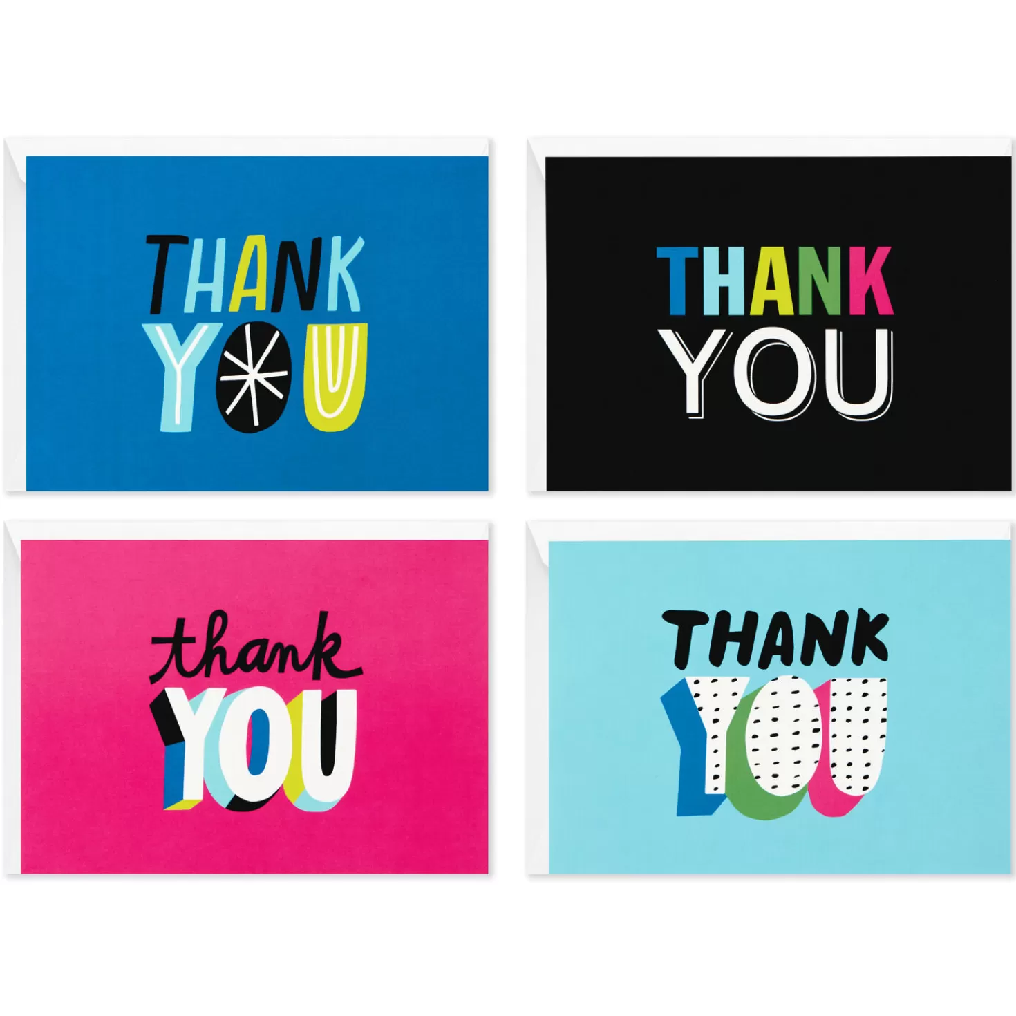 Online Bright And Colorful Assorted Blank Thank-You Notes, Pack Of 48 Thank You