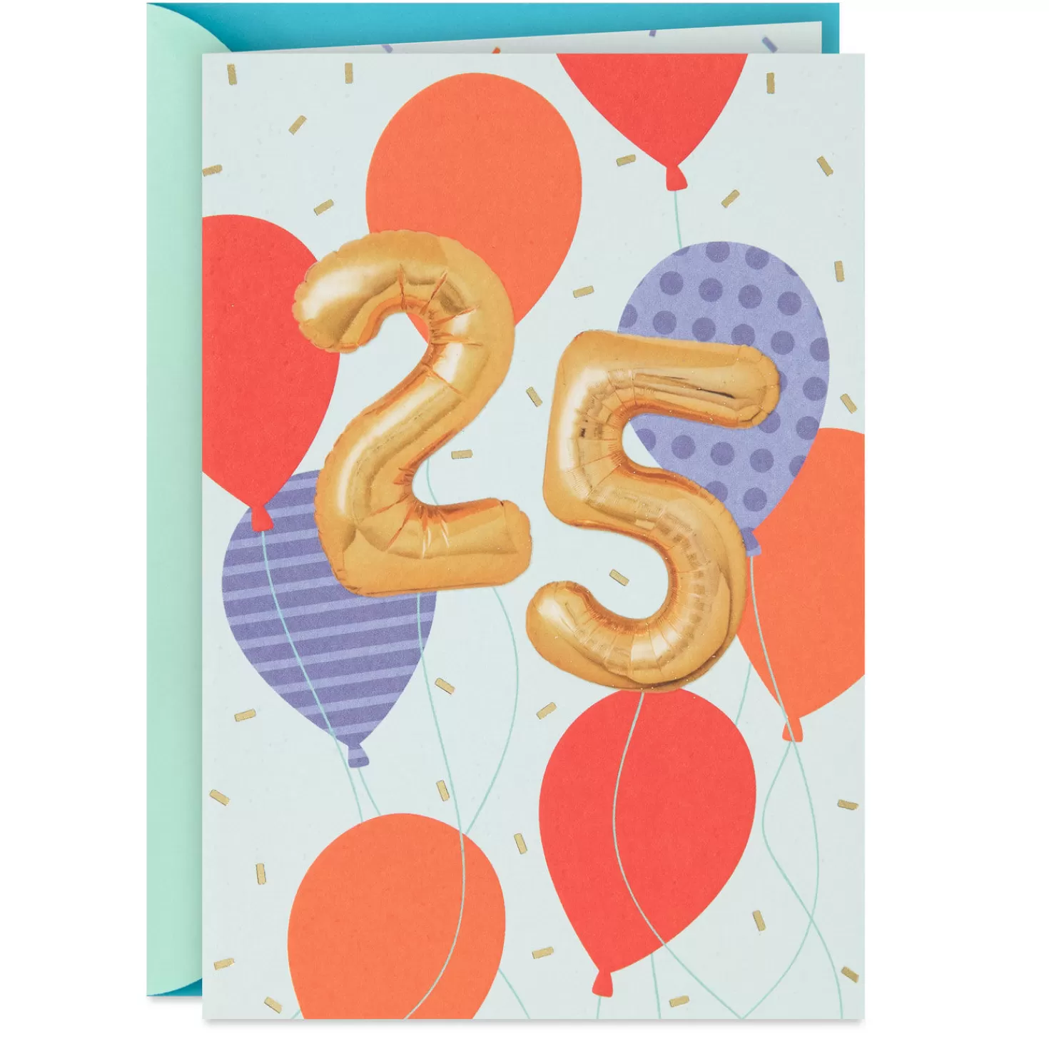 Birthday>Hallmark Bright Balloons Quarter Century 25Th Birthday Card