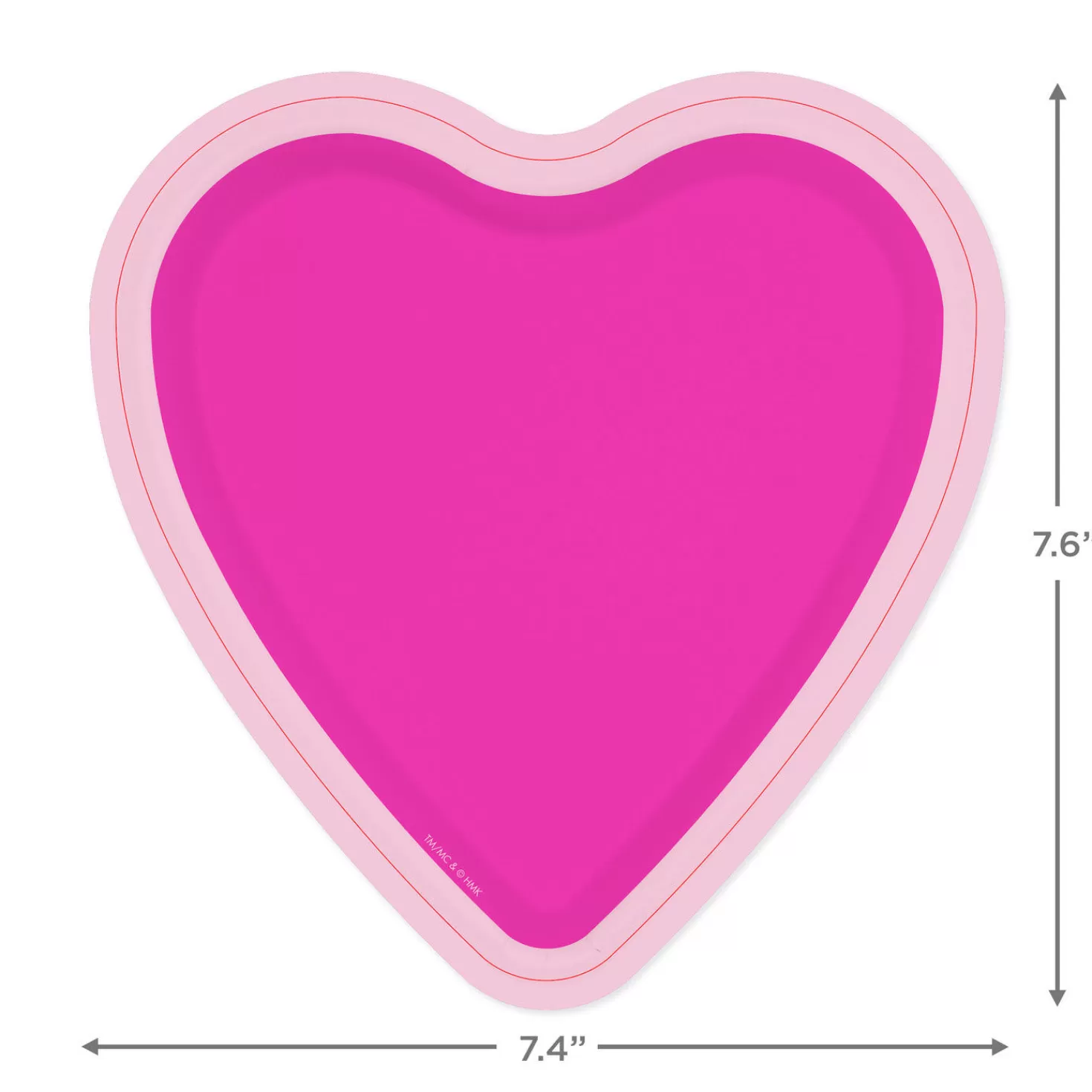 Birthday>Hallmark Bright Pink Heart-Shaped Dessert Plates, Set Of 8