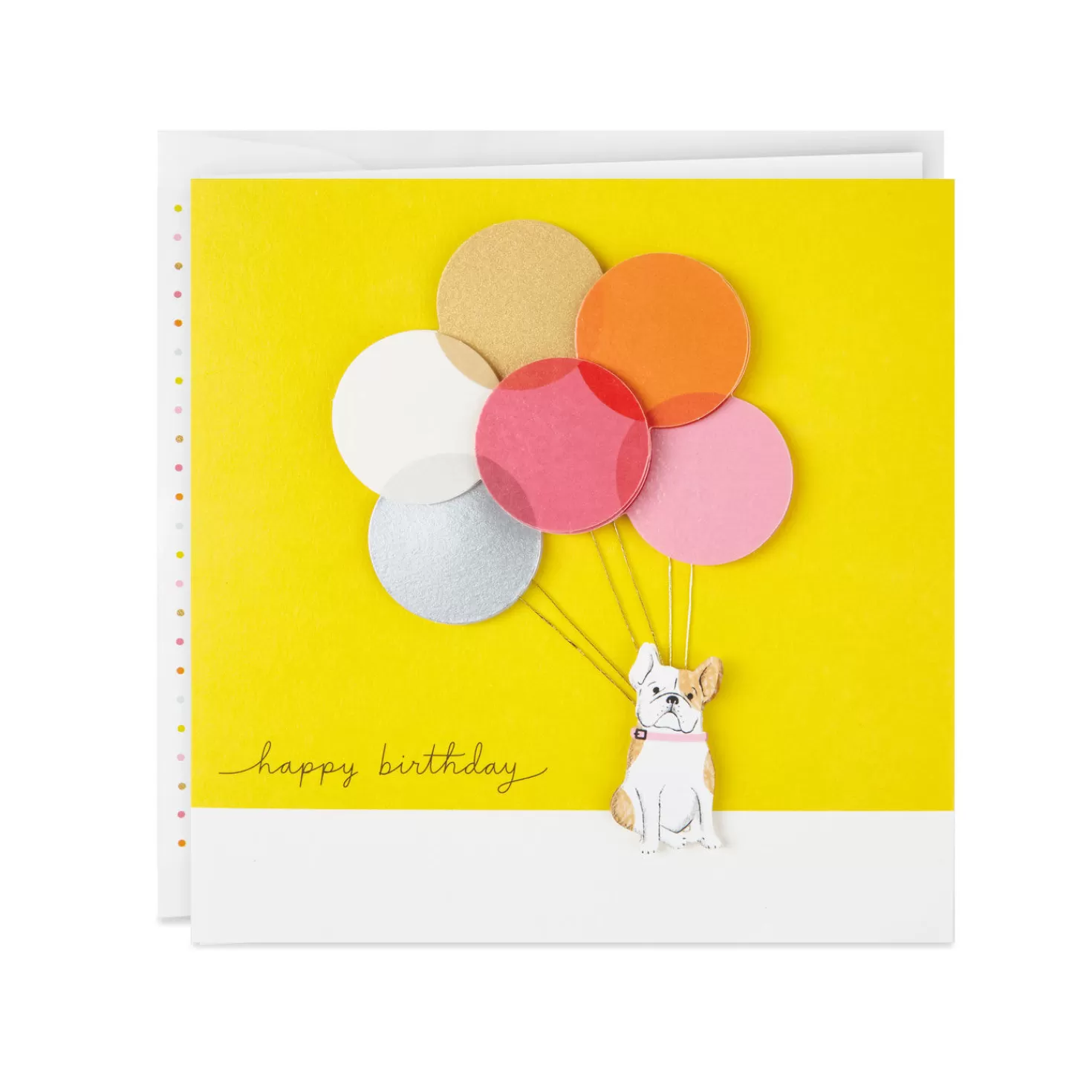 Birthday>Hallmark Bulldog With Balloons Birthday Card