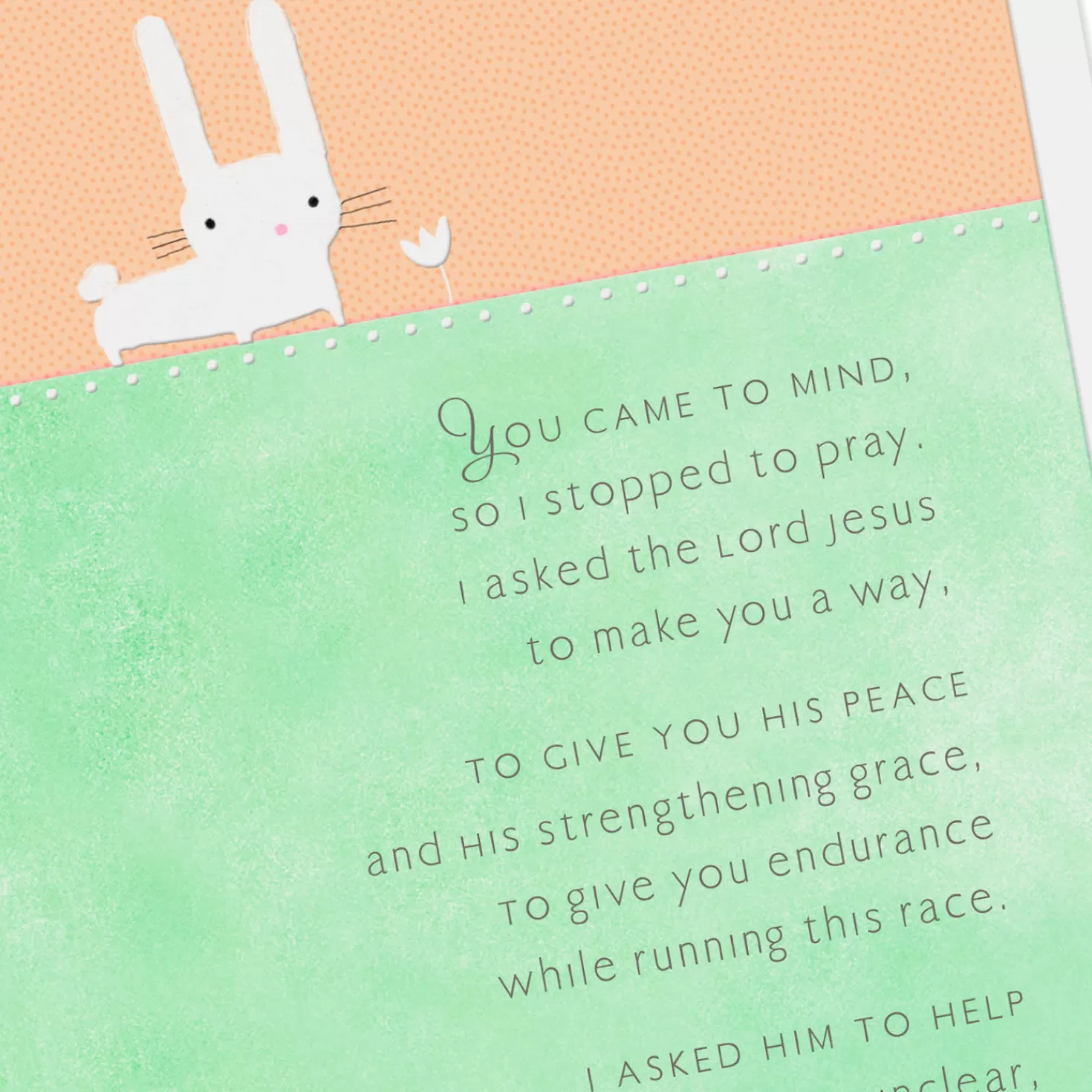 Store Bunny With Flower Praying For You Religious Encouragement Card Encouragement