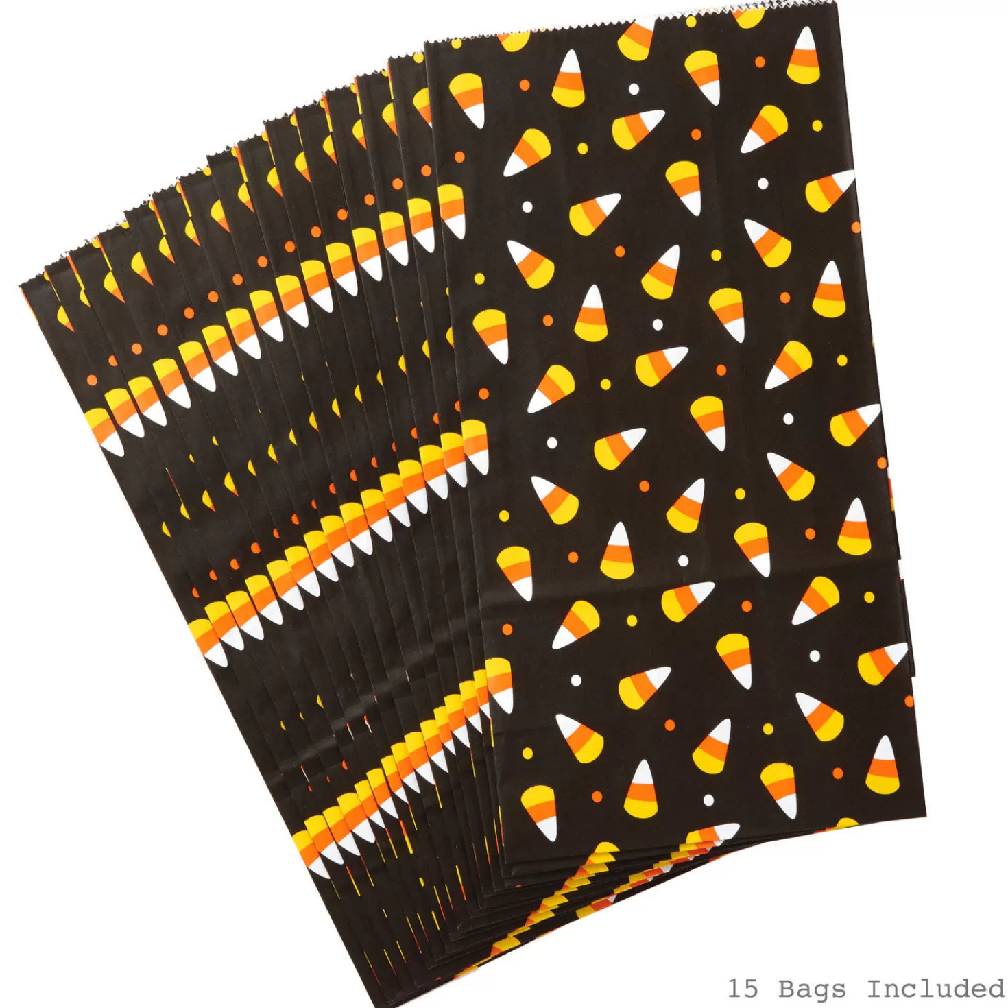Halloween (10/31)>Hallmark Candy Corn 15-Pack Halloween Paper Goodie Bags