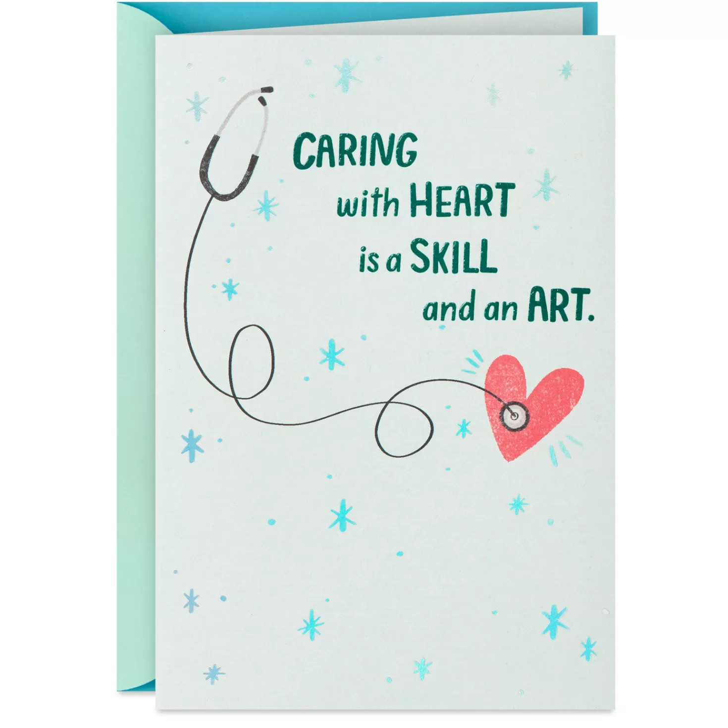 Hot Caring With Heart Thank-You Card For Healthcare Professional Thank You