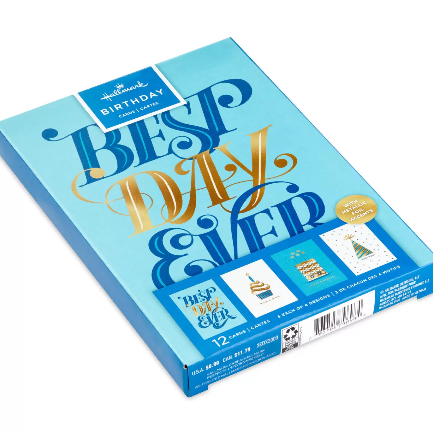 Birthday>Hallmark Celebration In Blue Boxed Birthday Cards Assortment, Pack Of 12