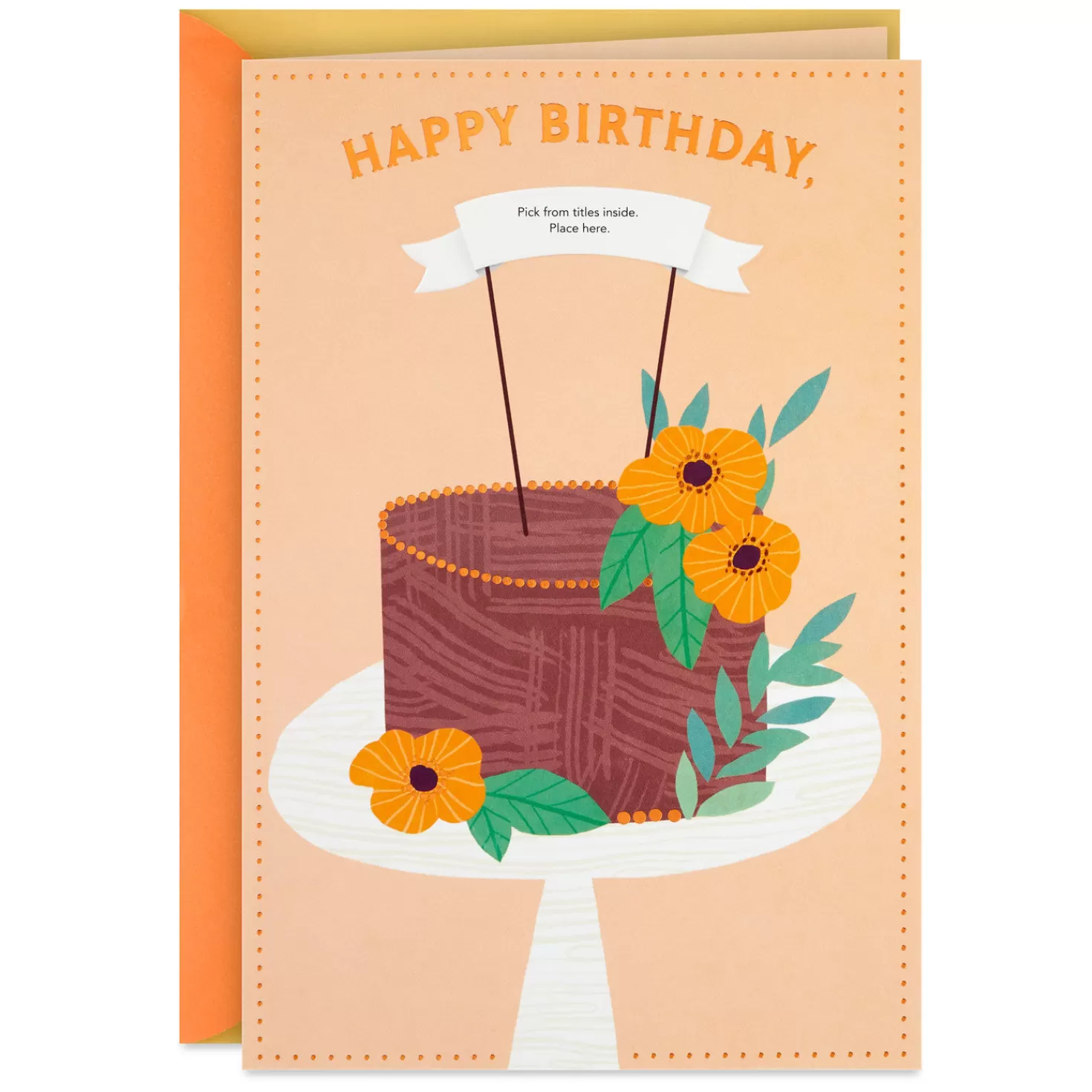 Birthday>Hallmark Chocolate Cake Customizable Birthday Card With Grandma Name Stickers