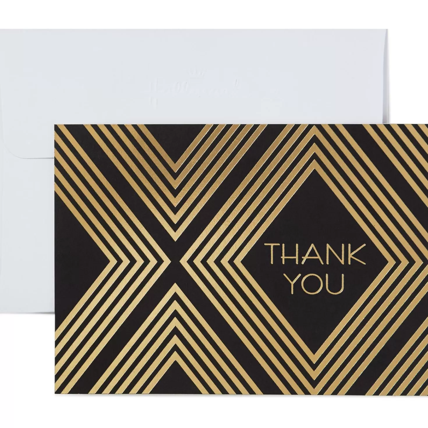 Fashion Classic Black And Gold Thank You Notes, Box Of 10 Thank You