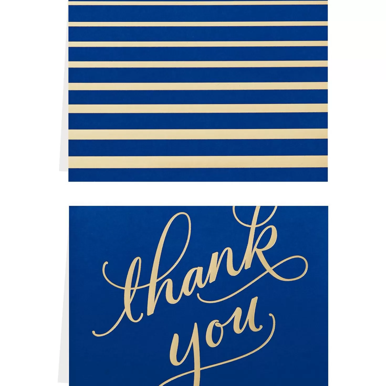 Flash Sale Classic Navy And Gold Thank You Notes, Box Of 40 Thank You