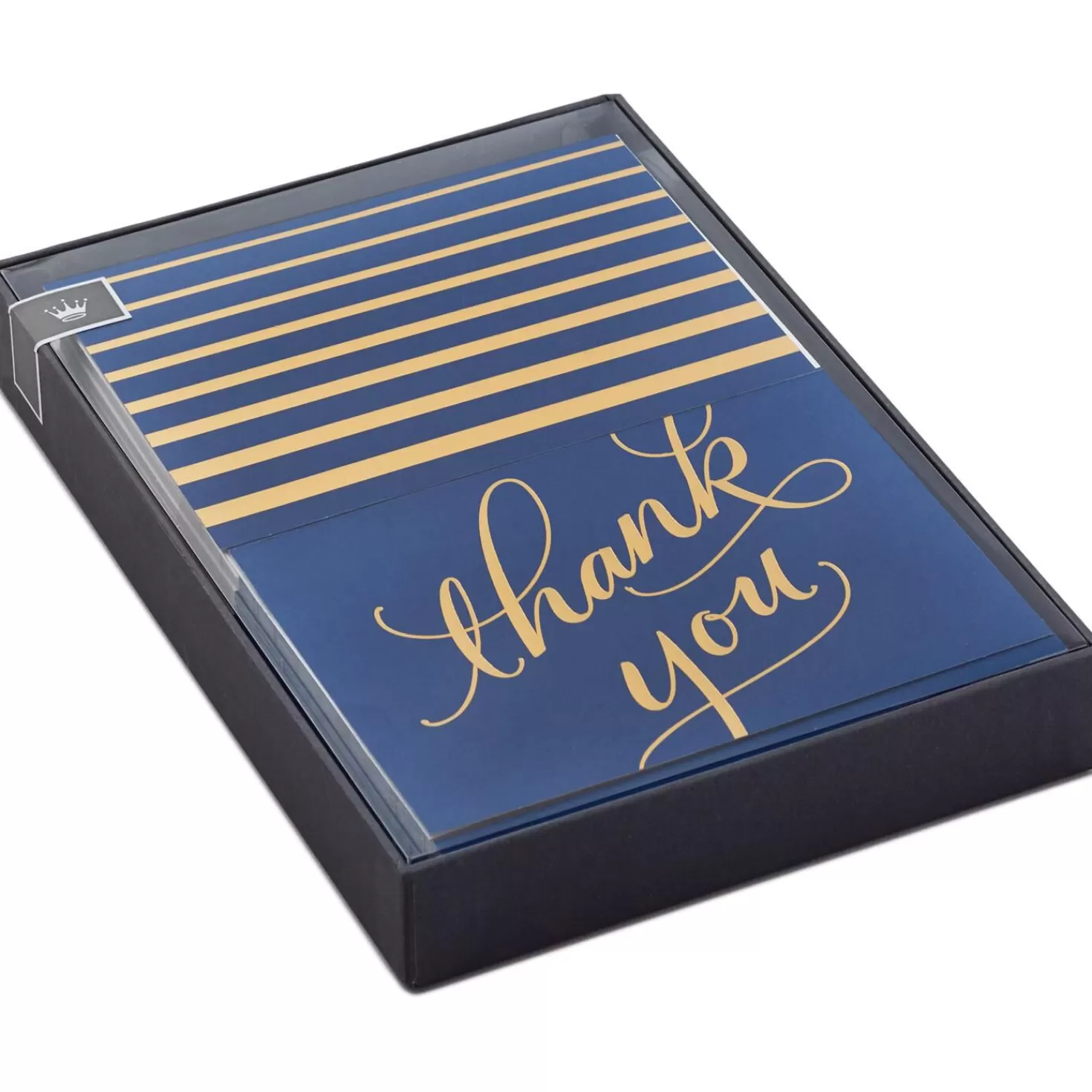 Flash Sale Classic Navy And Gold Thank You Notes, Box Of 40 Thank You