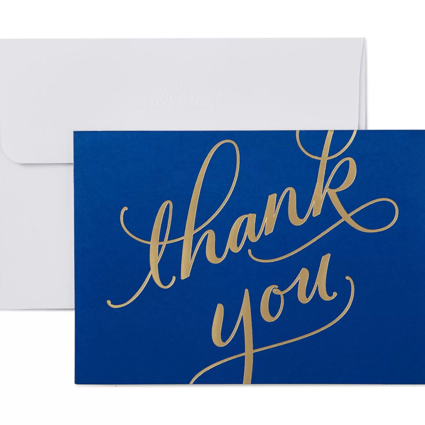 Flash Sale Classic Navy And Gold Thank You Notes, Box Of 40 Thank You