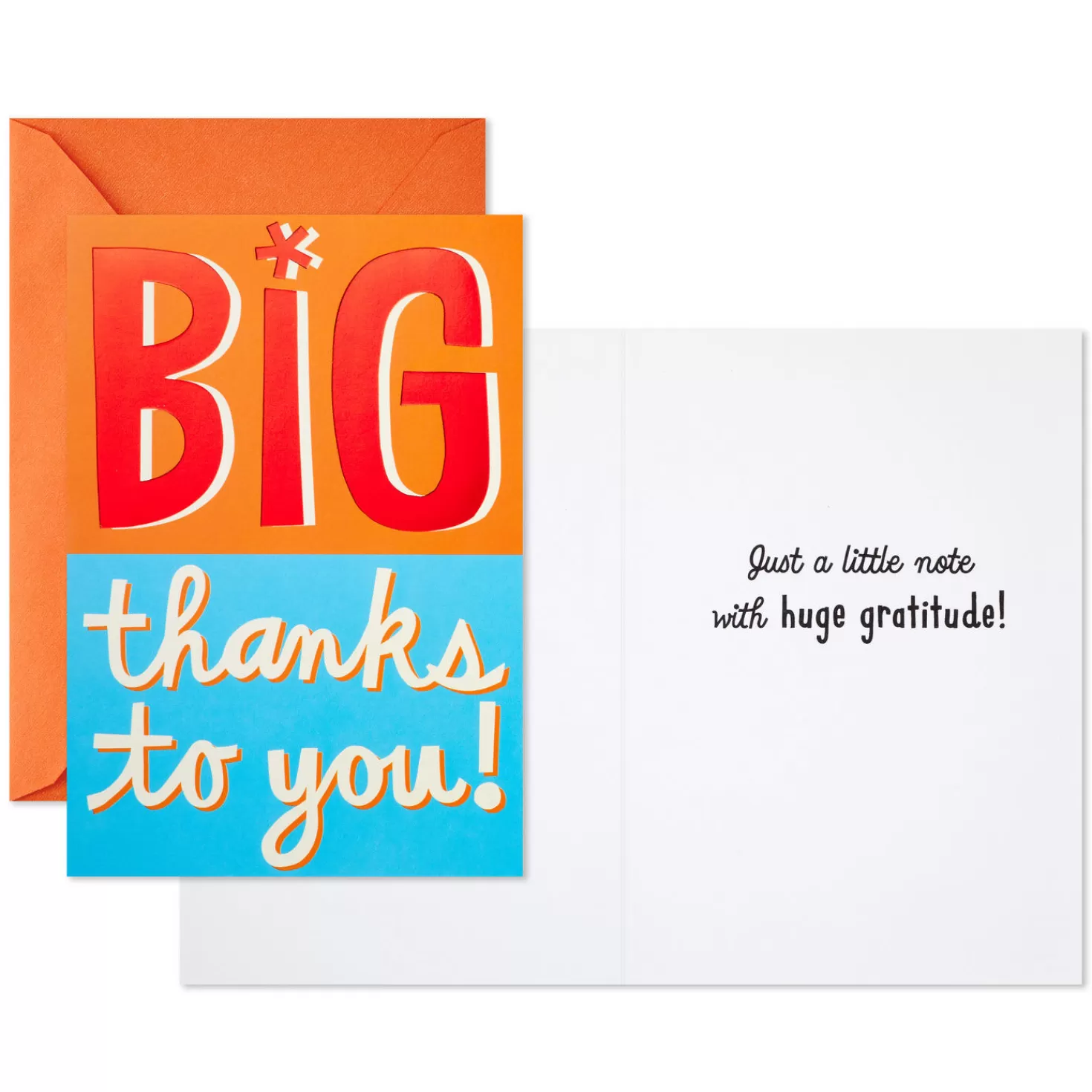 Hot Color Block Thank-You Cards, Pack Of 10 Thank You