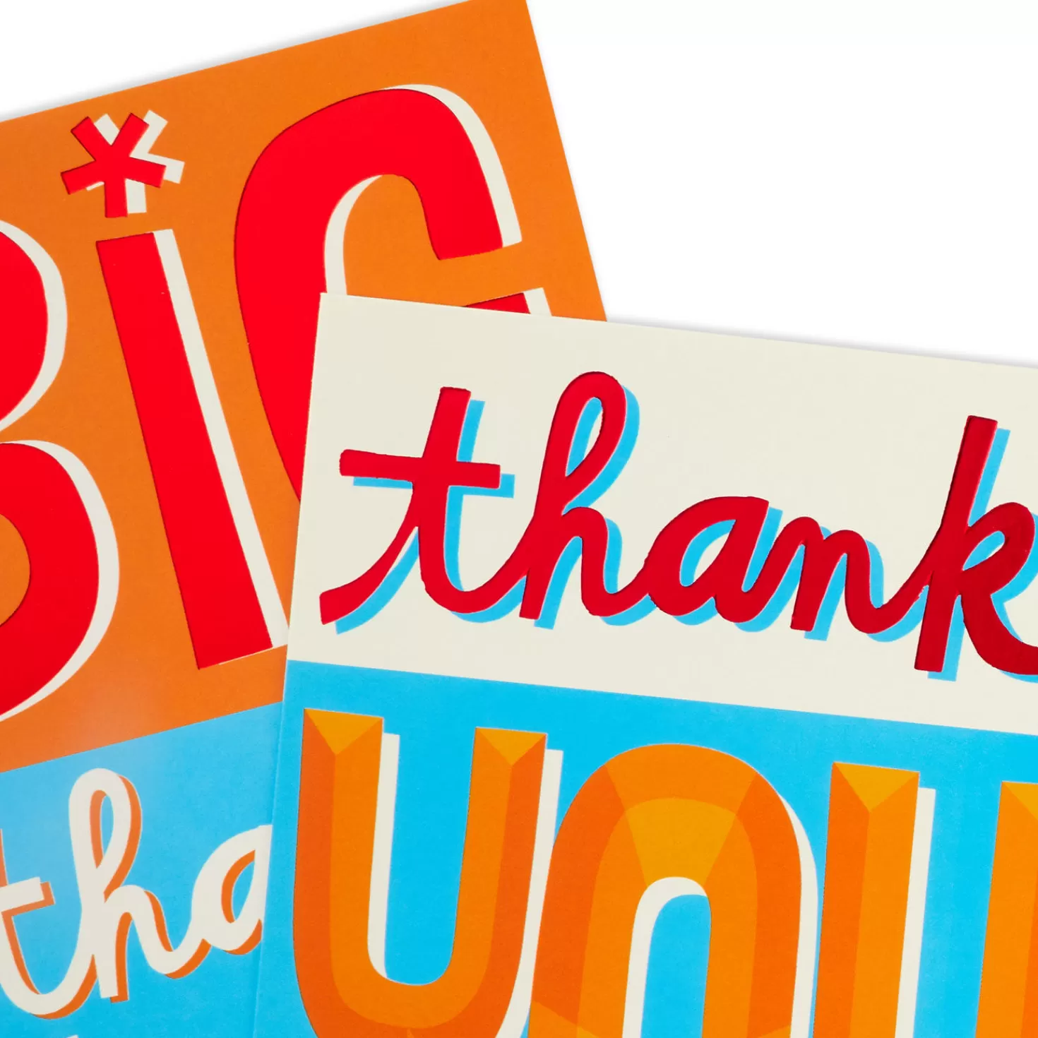 Hot Color Block Thank-You Cards, Pack Of 10 Thank You