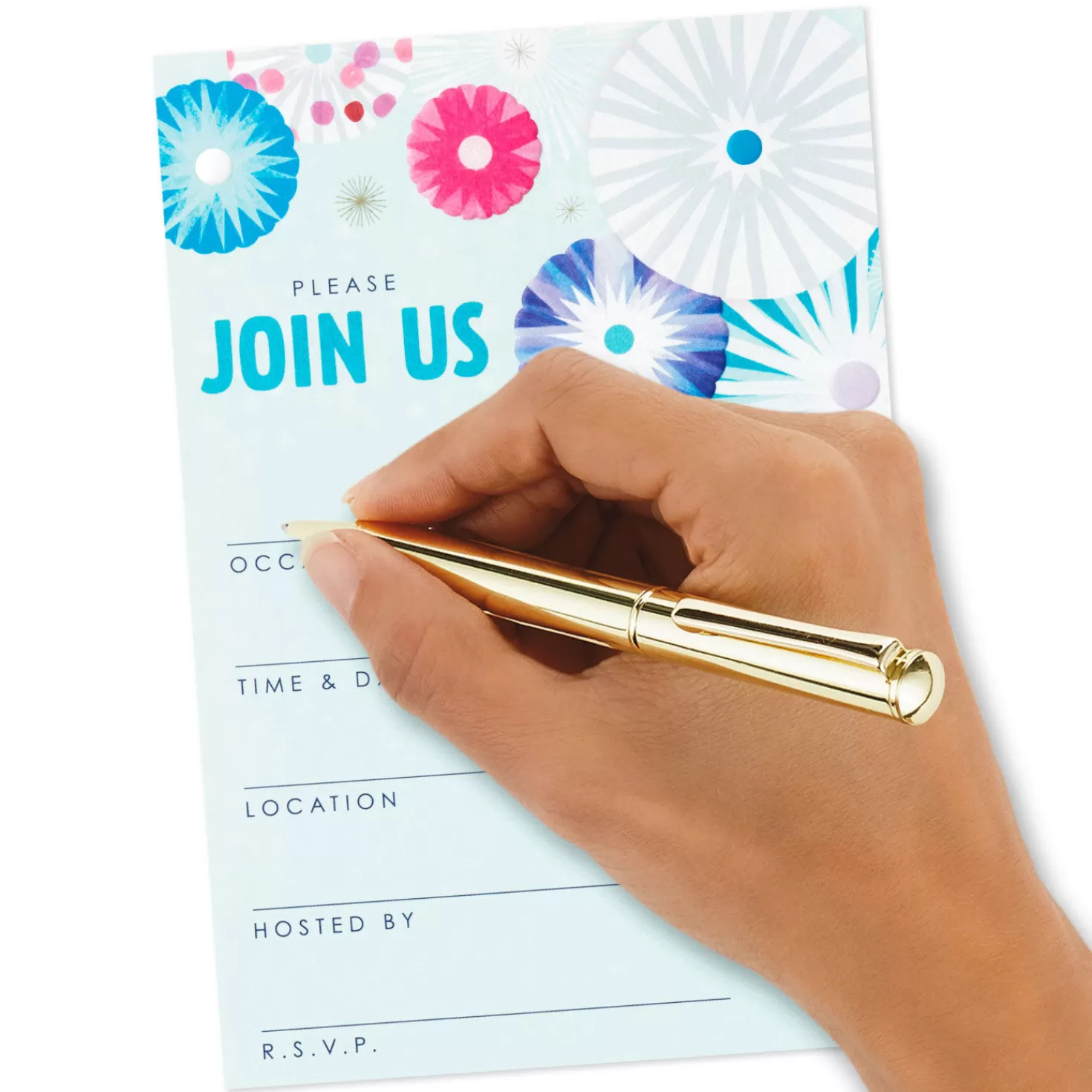 Birthday>Hallmark Color Bursts Party Invitations, Pack Of 20