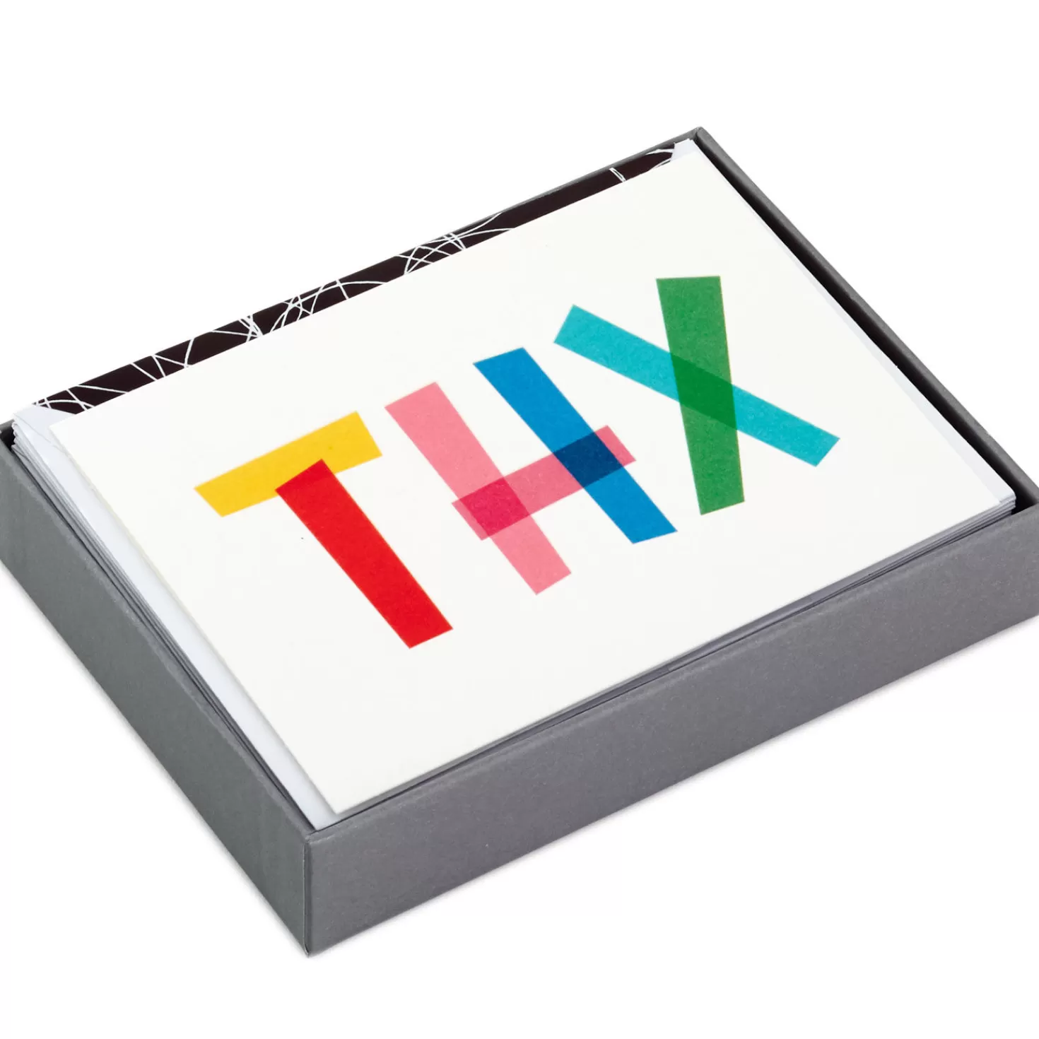 Flash Sale Colorful All-Caps Thanks Blank Thank-You Notes, Box Of 10 Thank You