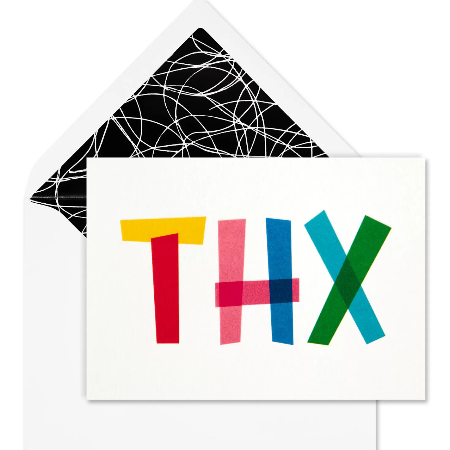 Flash Sale Colorful All-Caps Thanks Blank Thank-You Notes, Box Of 10 Thank You