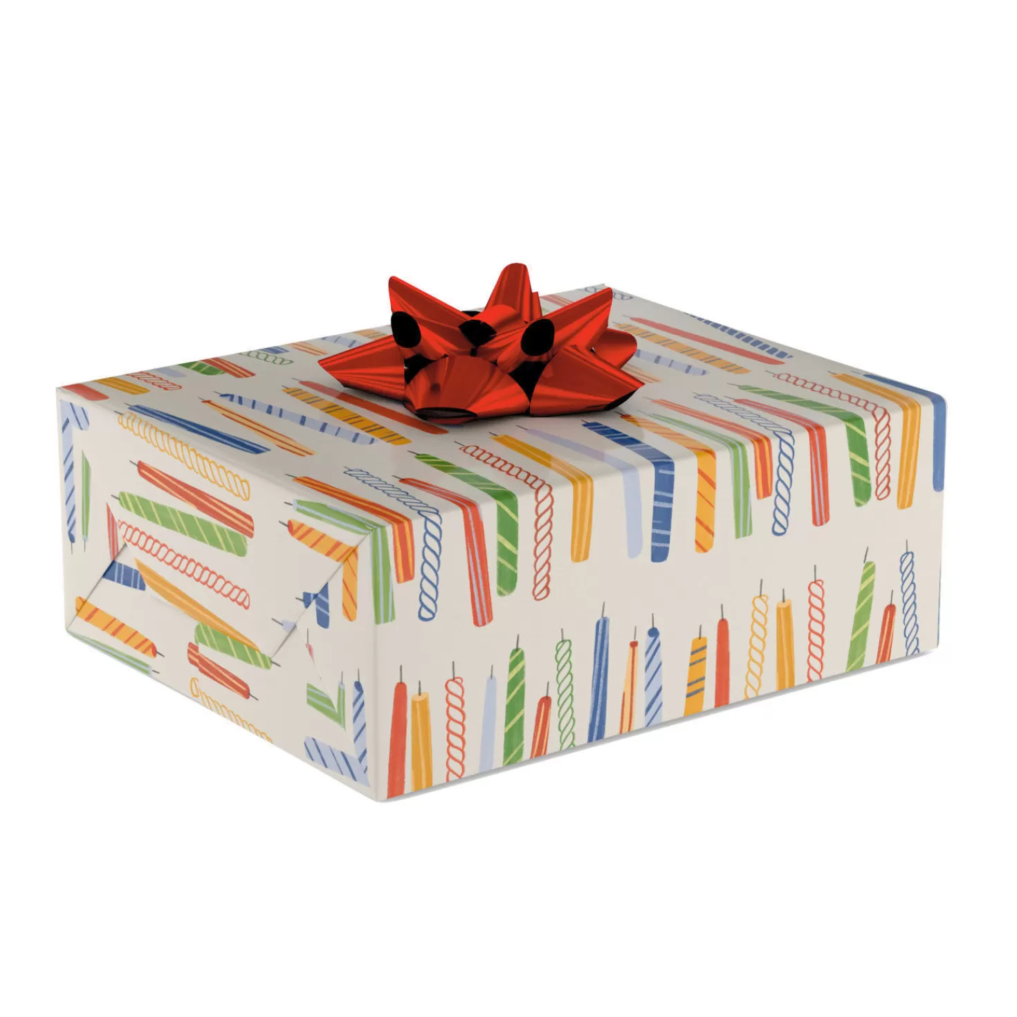 Birthday>Hallmark Colorful Candles Wrapping Paper, 20 Sq. Ft.
