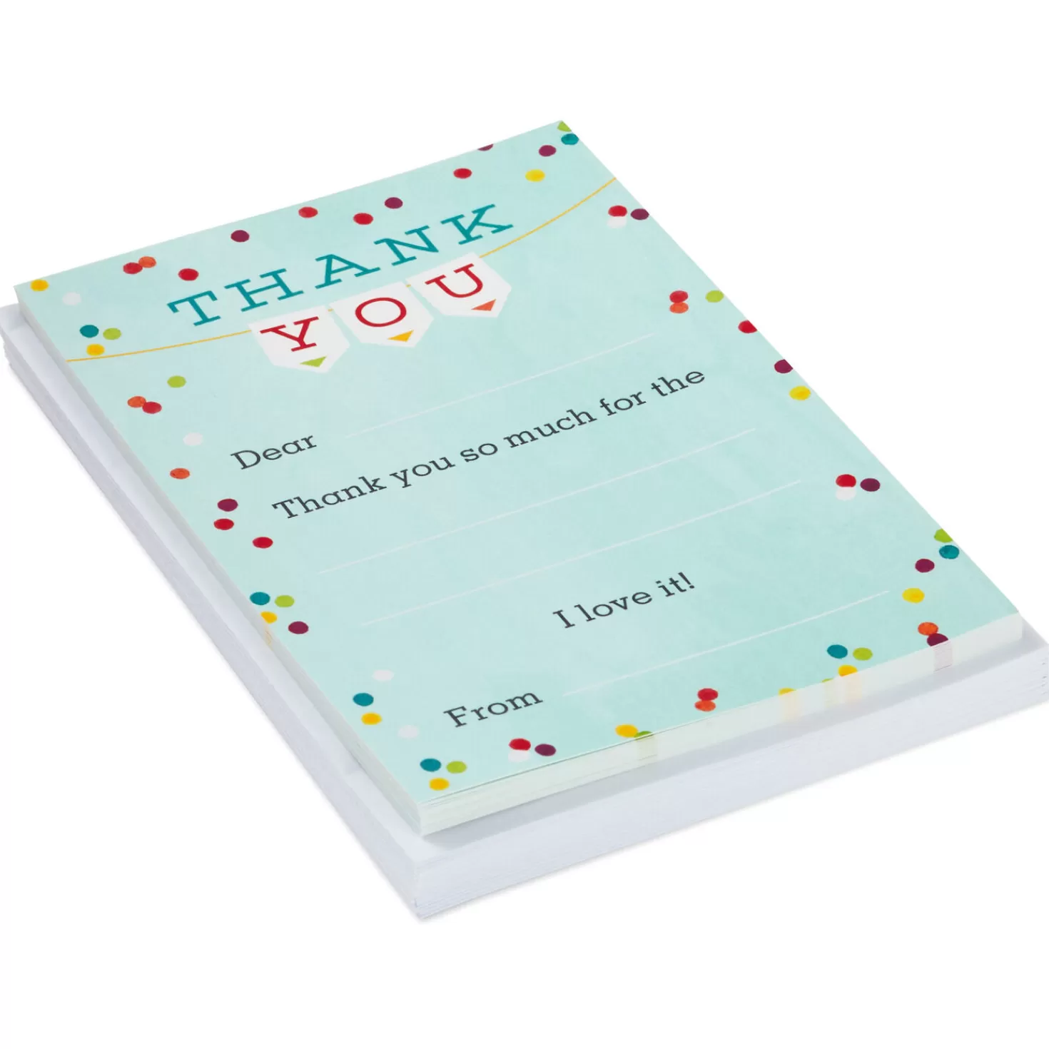 Outlet Colorful Confetti Fill-In-The-Blank Kids Thank-You Notes, Pack Of 20 Thank You