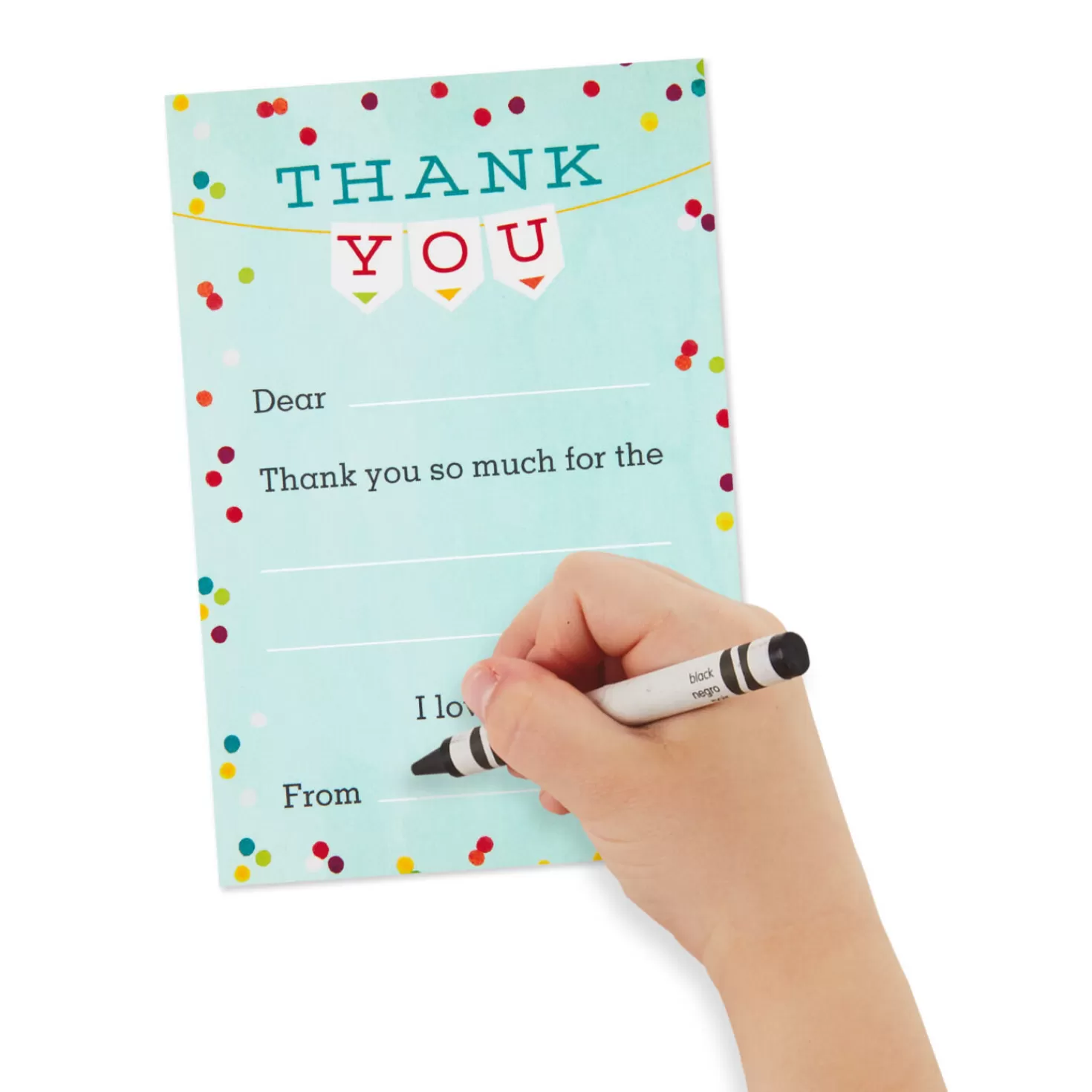 Outlet Colorful Confetti Fill-In-The-Blank Kids Thank-You Notes, Pack Of 20 Thank You