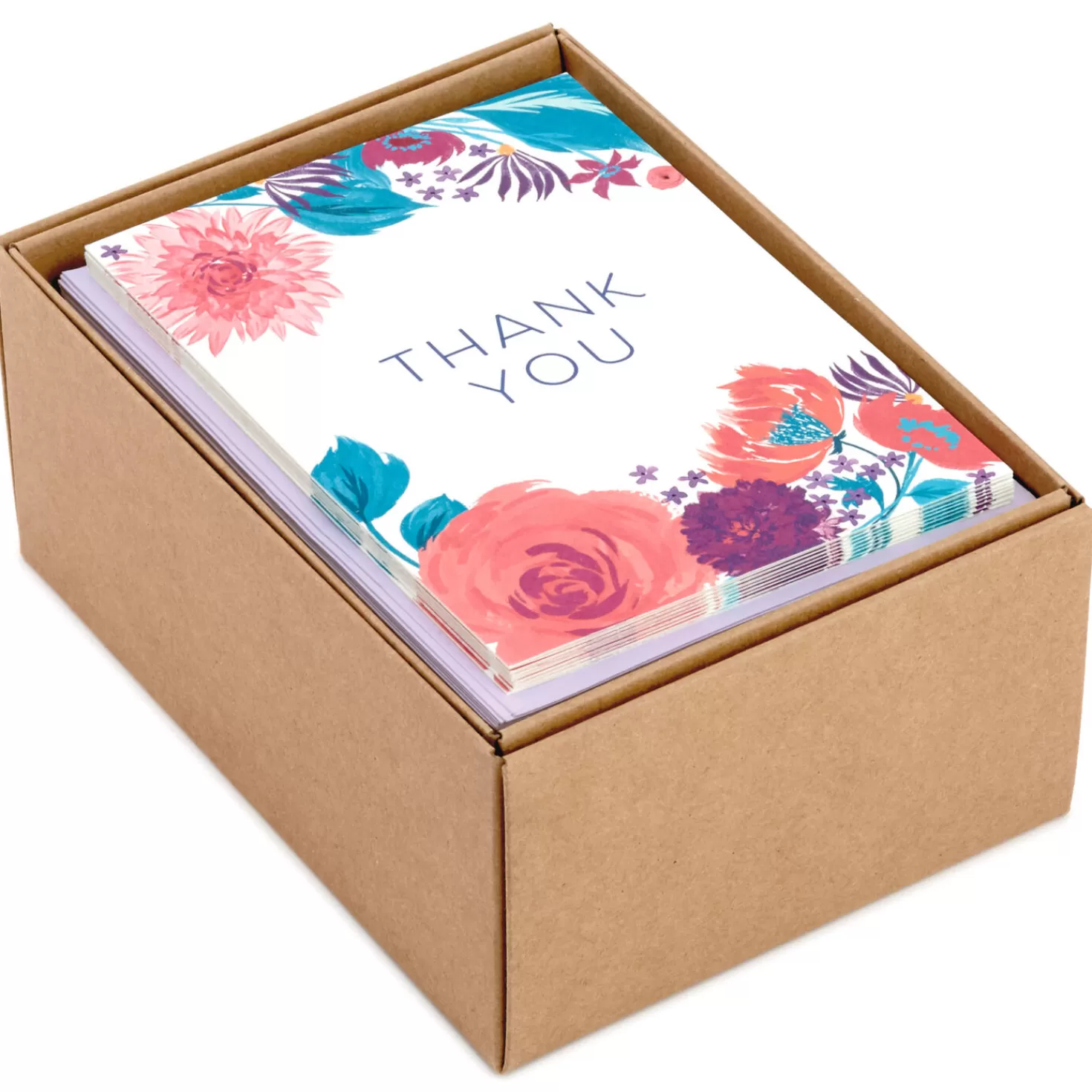 Online Colorful Floral Assorted Blank Thank-You Notes, Box Of 48 Thank You