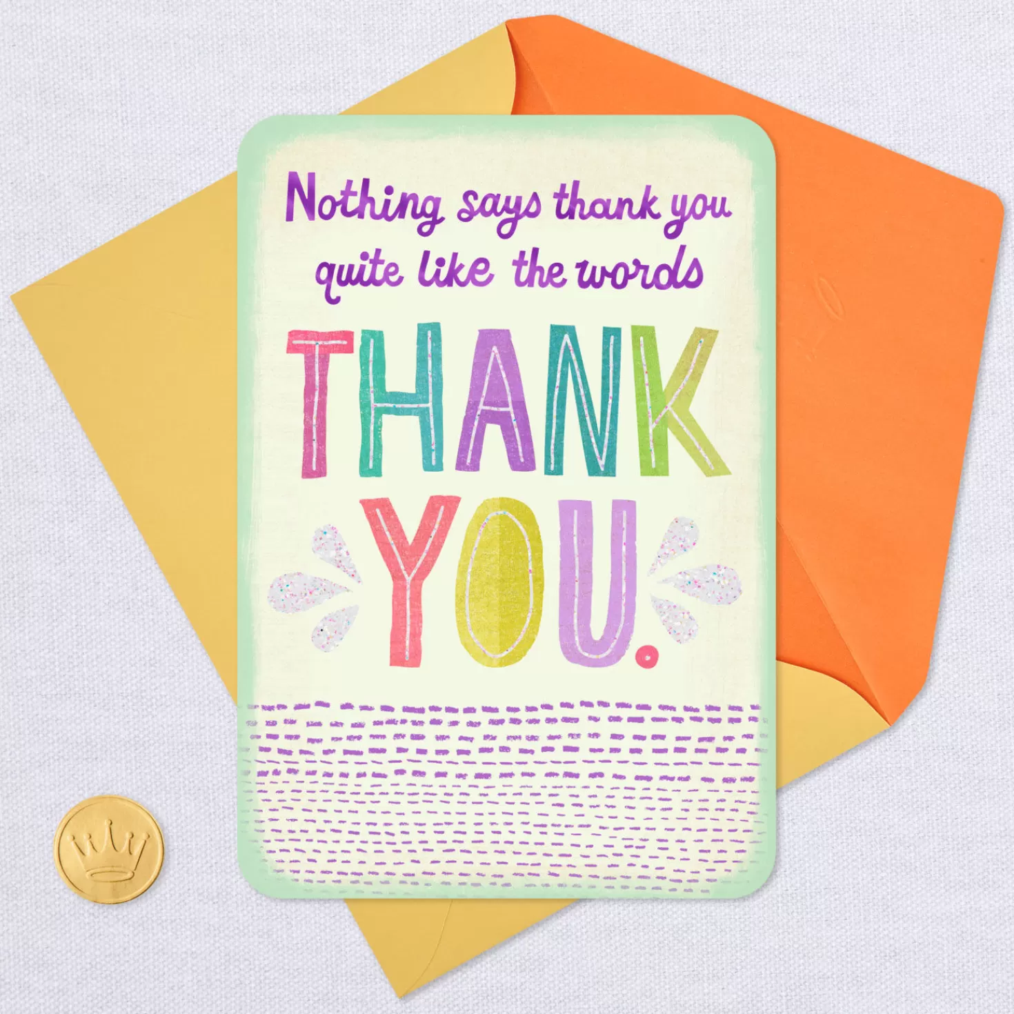 Best Sale Colorful Letters Simply Said Thank-You Card Thank You