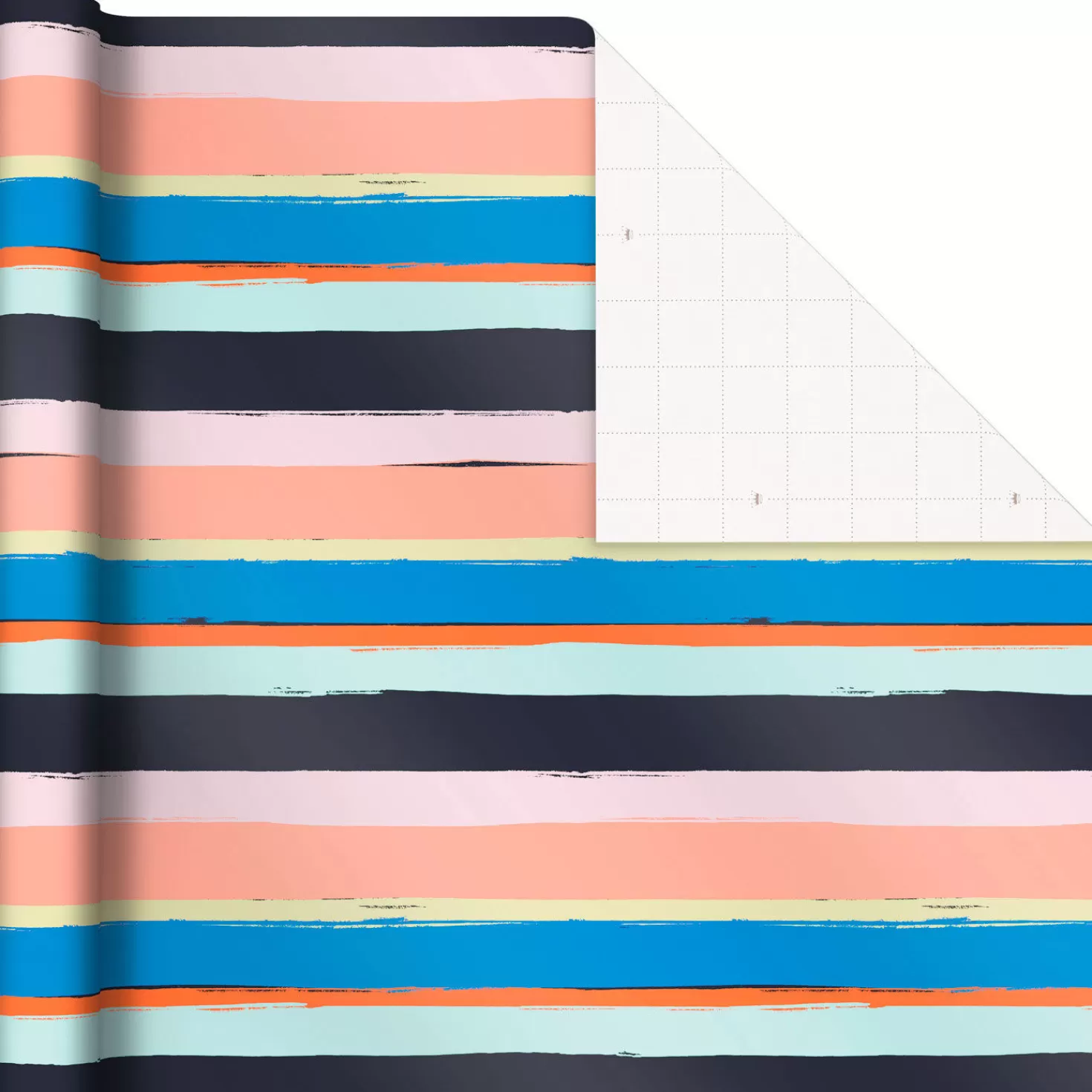 Birthday>Hallmark Colorful Painted Stripes Wrapping Paper, 17.5 Sq. Ft.