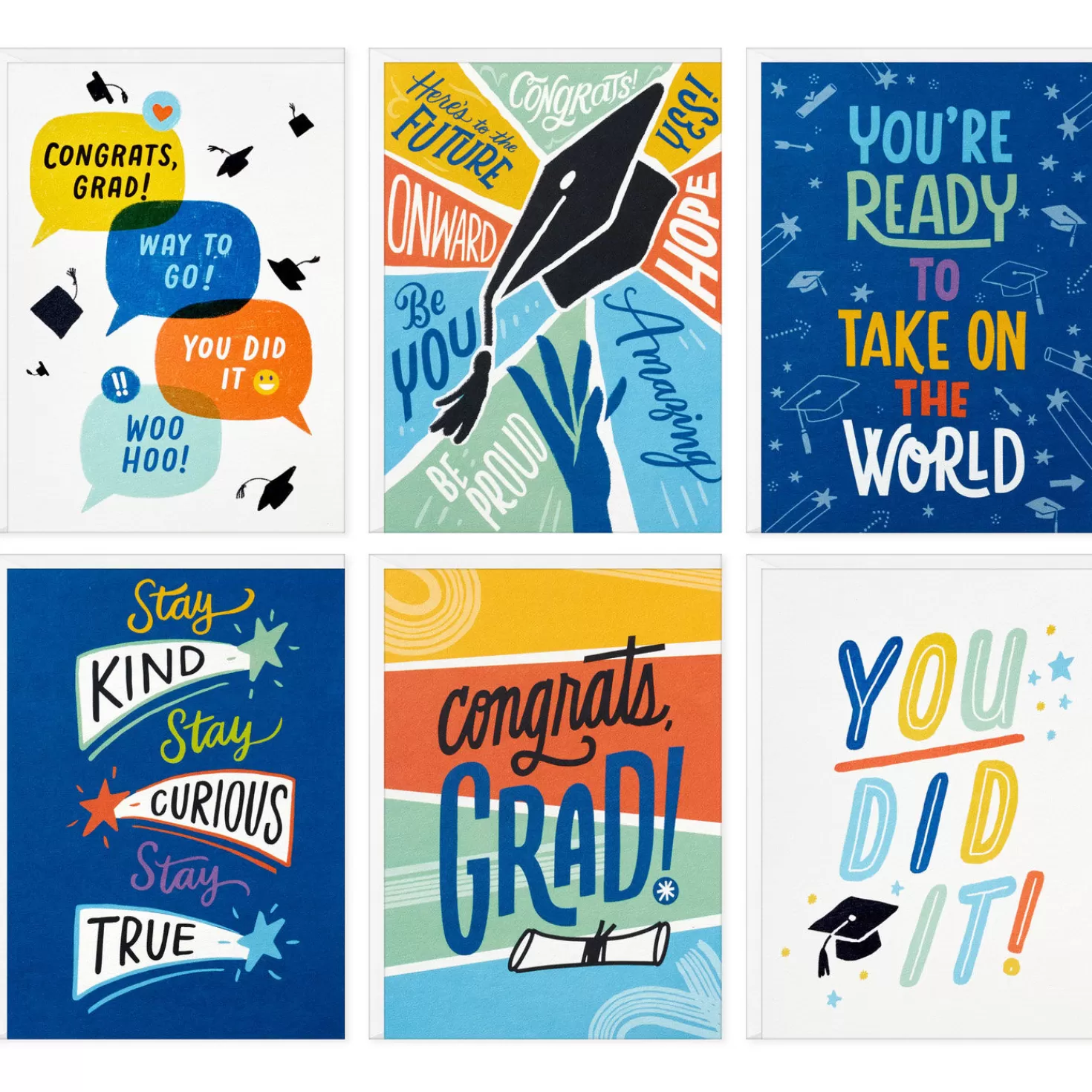 New Colorful Quotes Graduation Note Cards Assortment, Pack Of 36 Graduation