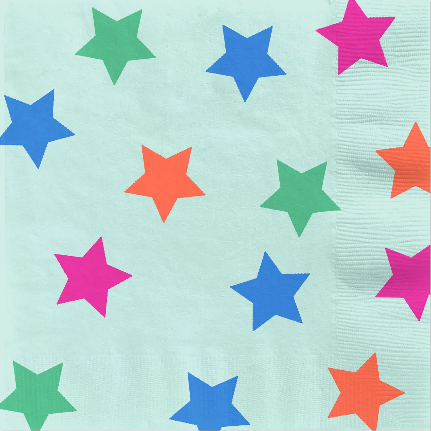 Birthday>Hallmark Colorful Stars On Aqua Dinner Napkins, Set Of 16