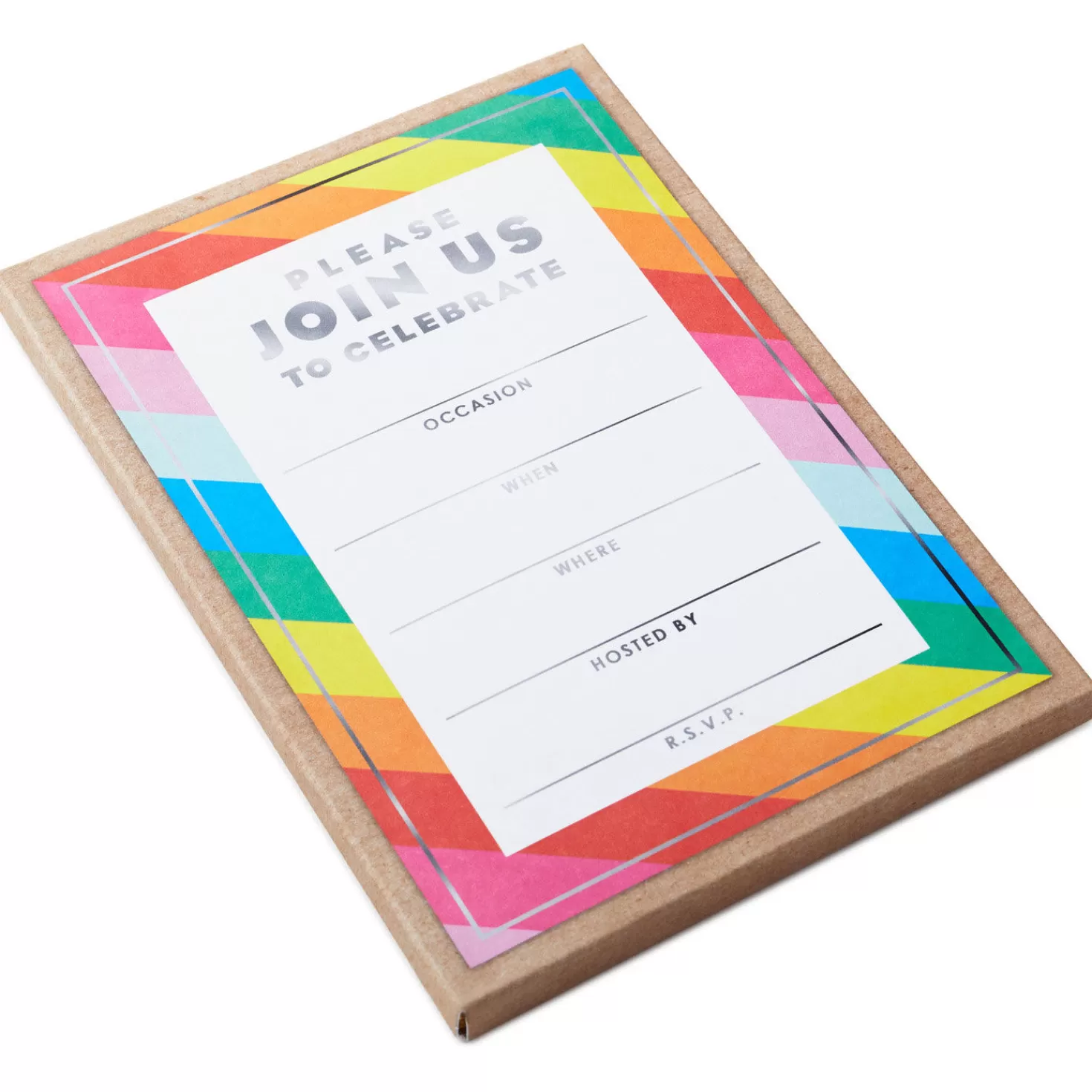 Birthday>Hallmark Colorful Stripe Party Invitations, Pack Of 10