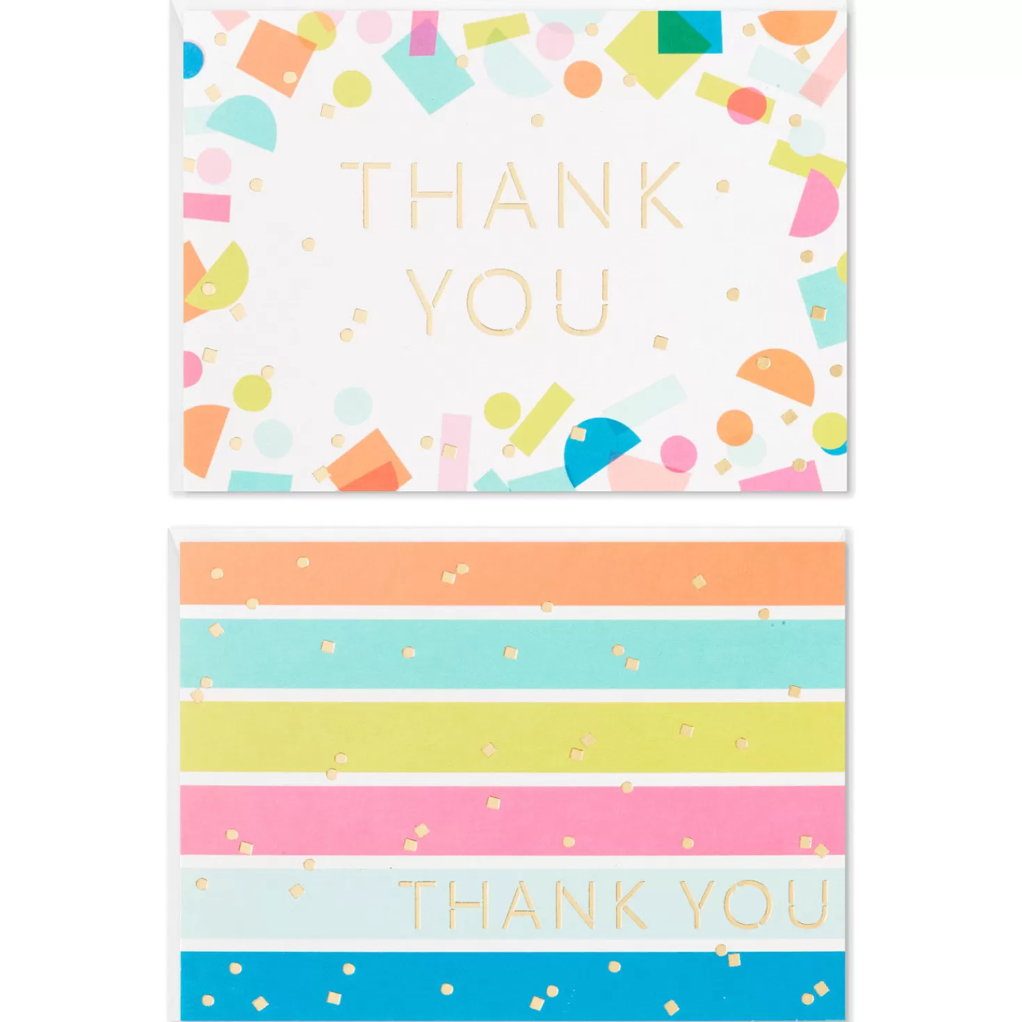 Shop Confetti And Stripes Bulk Blank Thank-You Notes, Pack Of 50 Thank You