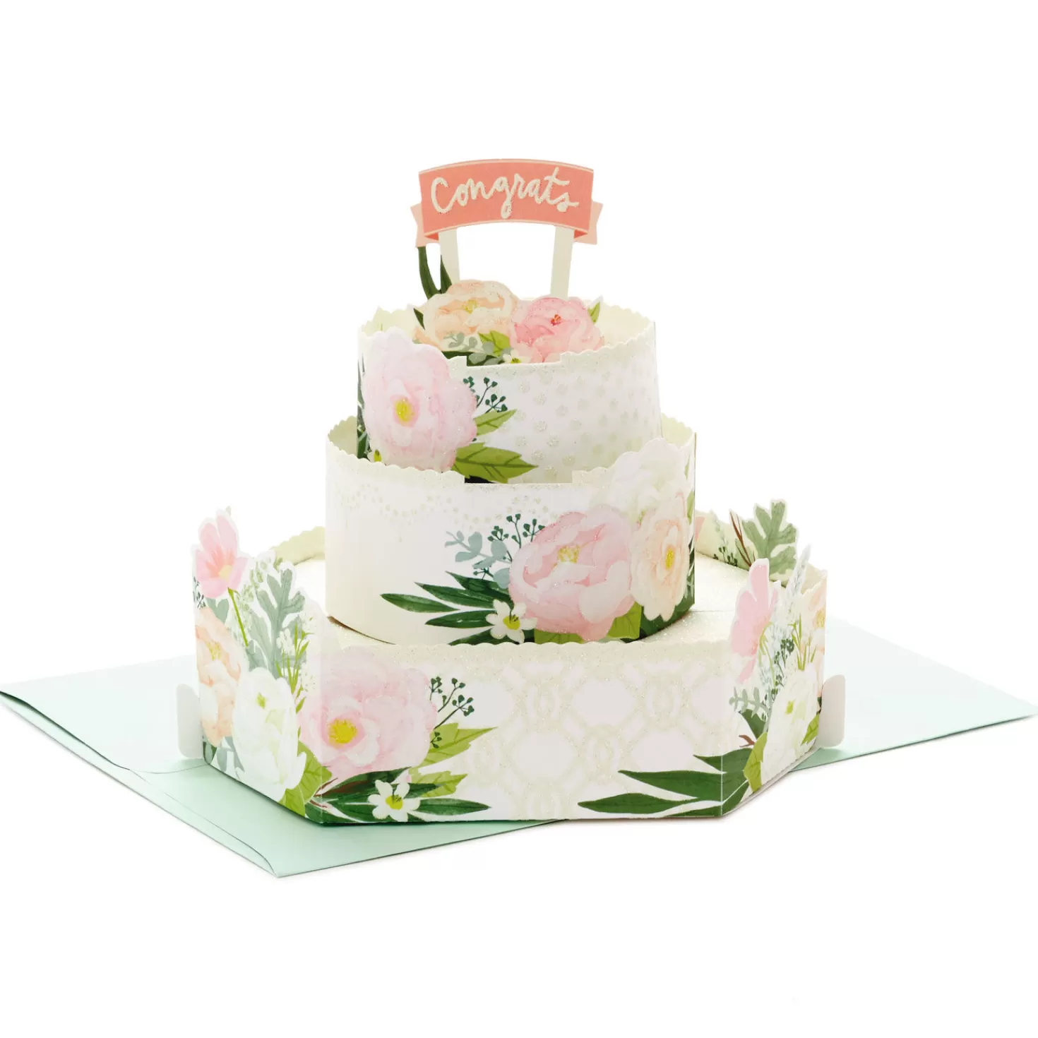 Best Congrats Three-Tiered Cake 3D Pop-Up Wedding Card Wedding