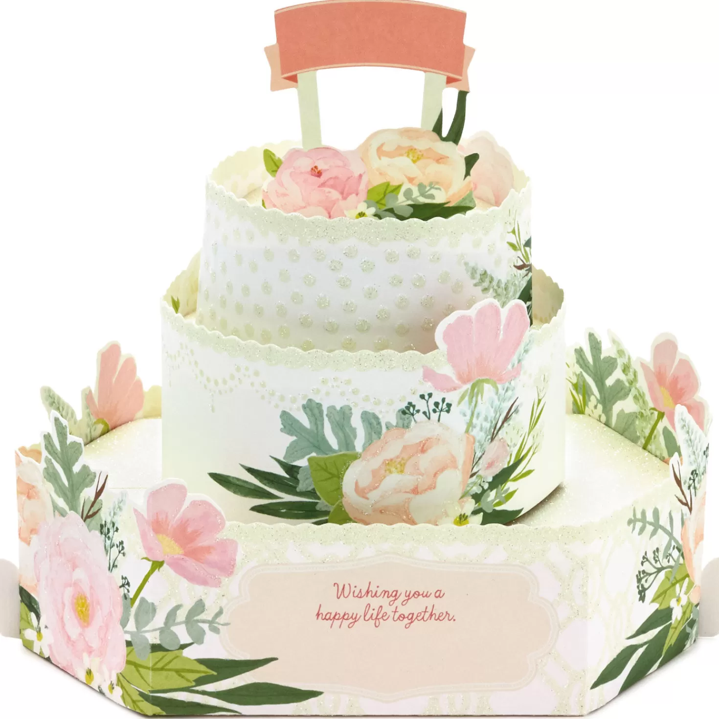 Best Congrats Three-Tiered Cake 3D Pop-Up Wedding Card Wedding