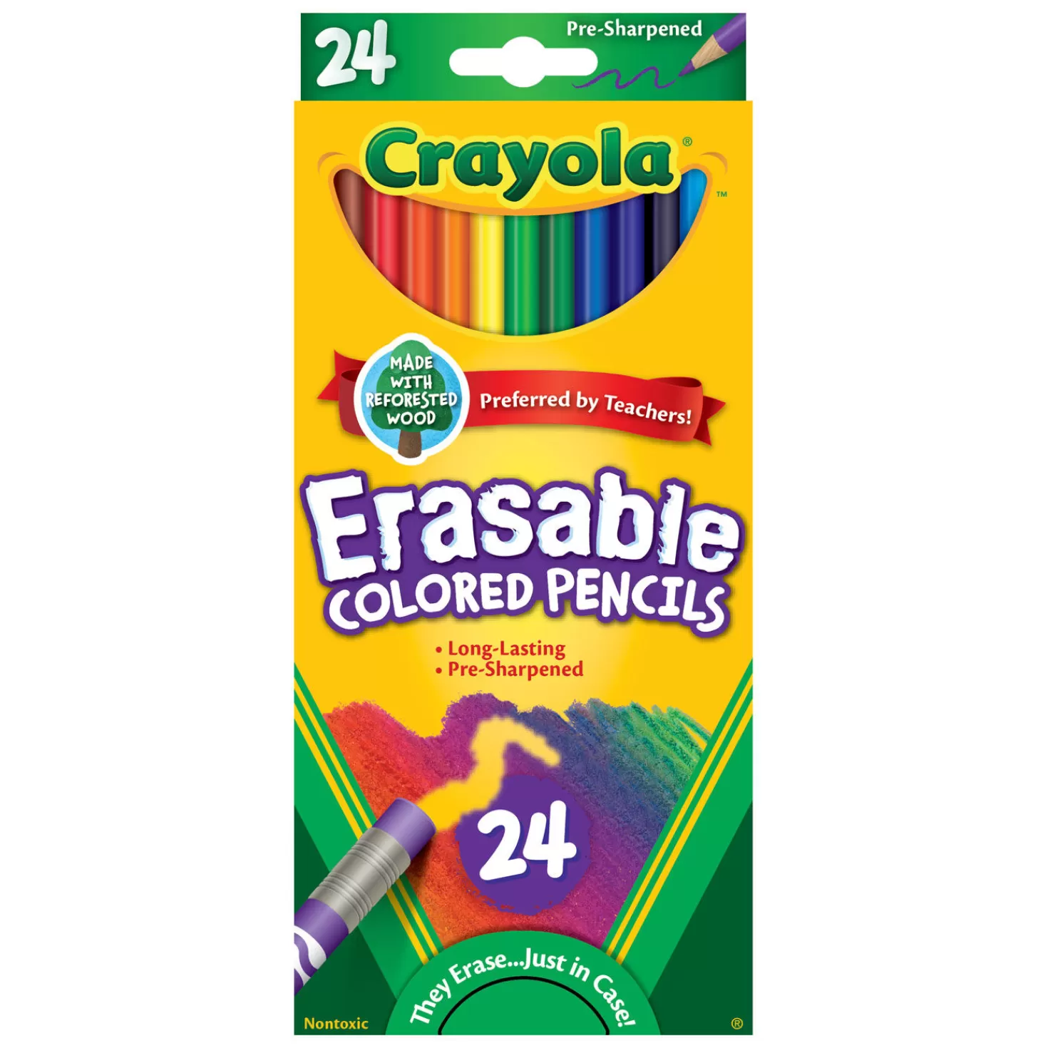 Cheap Crayola Erasable Colored Pencils, 24-Count Back To School