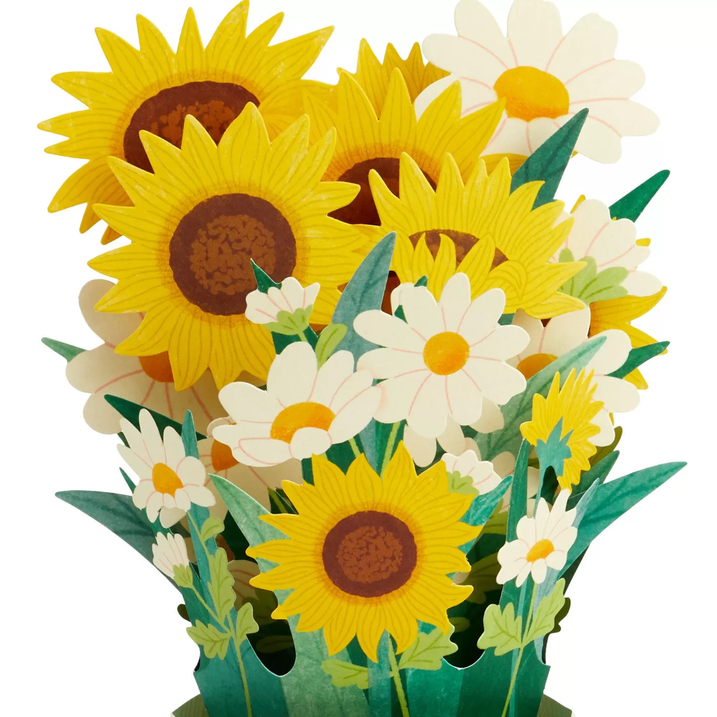 New Daisy And Sunflower Bouquet Thinking Of You 3D Pop-Up Card Get Well