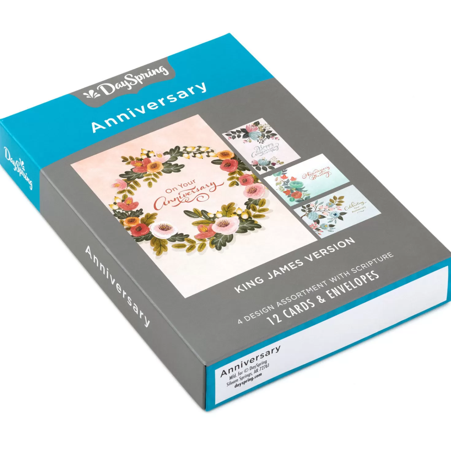Anniversary>Hallmark Dayspring Floral Assorted Religious Anniversary Cards, Box Of 12