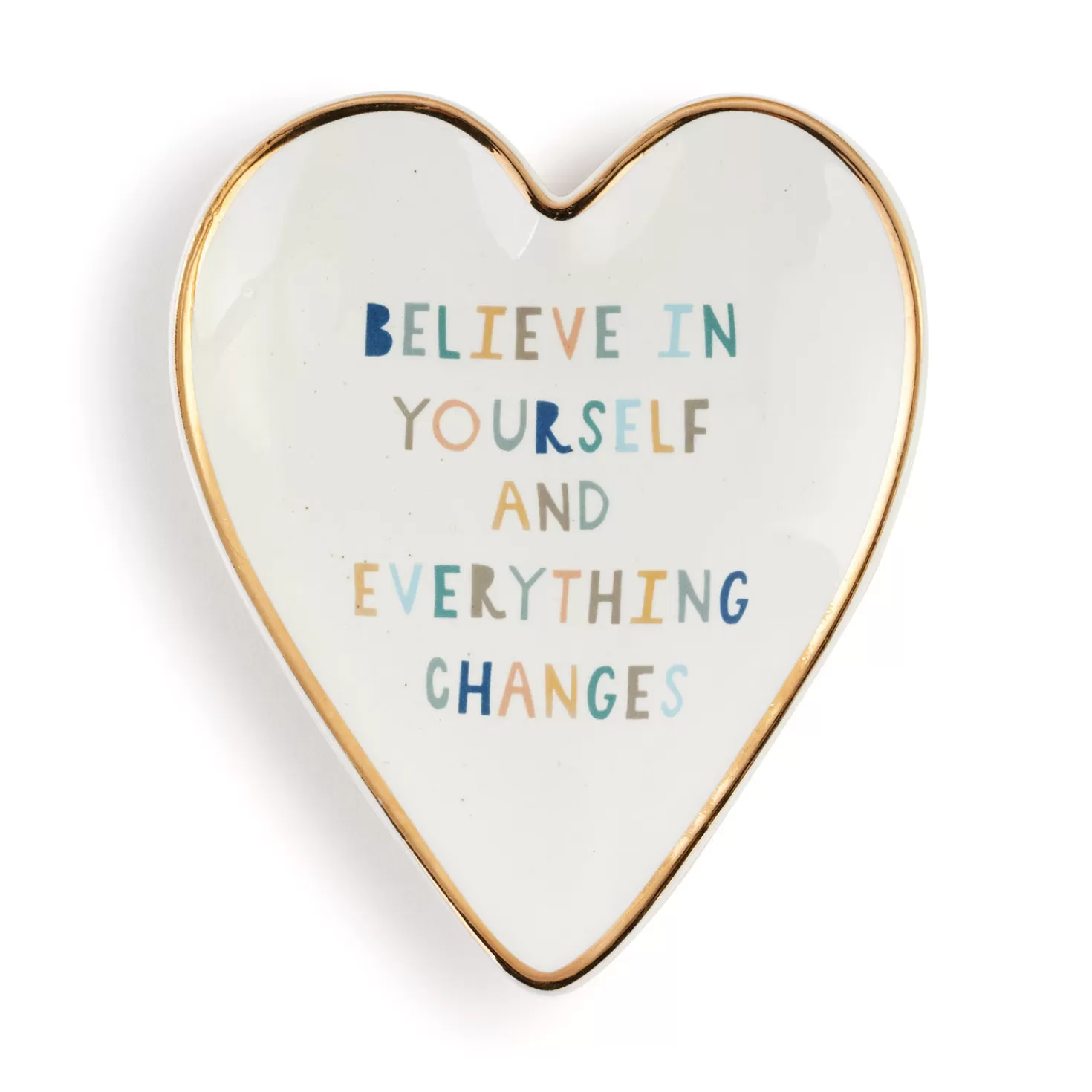 Sale Demdaco Believe In Yourself Art Heart Trinket Dish Encouragement