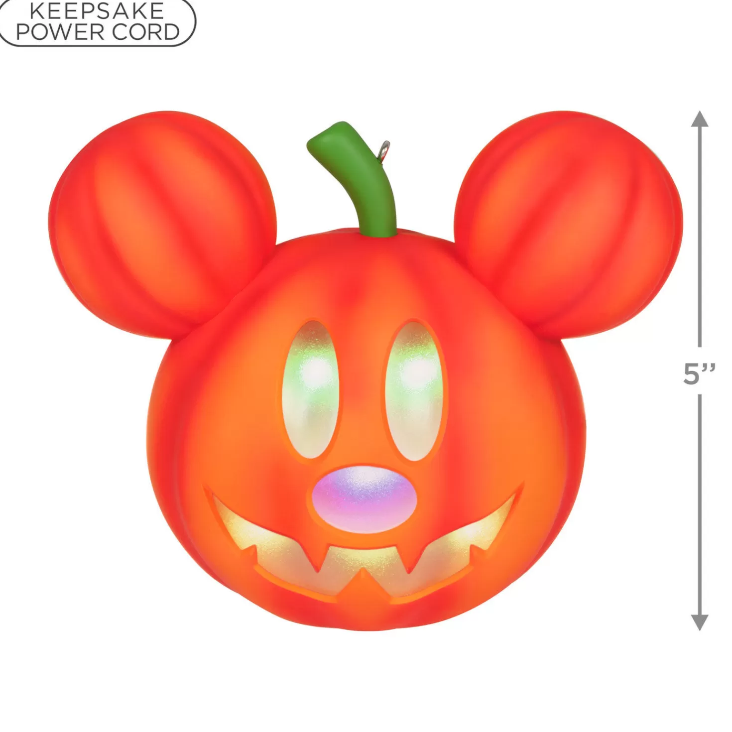 Halloween (10/31)>Hallmark Disney Mickey Mouse Mysterious Mickey Jack-O'-Lantern Ornament With Light