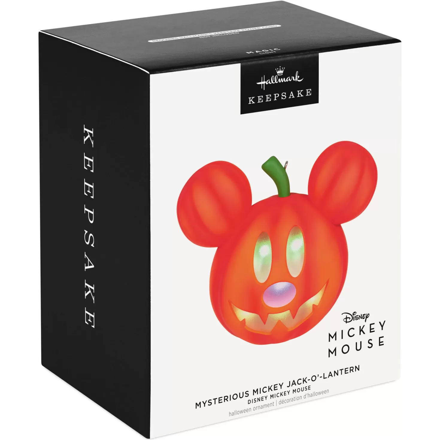 Halloween (10/31)>Hallmark Disney Mickey Mouse Mysterious Mickey Jack-O'-Lantern Ornament With Light